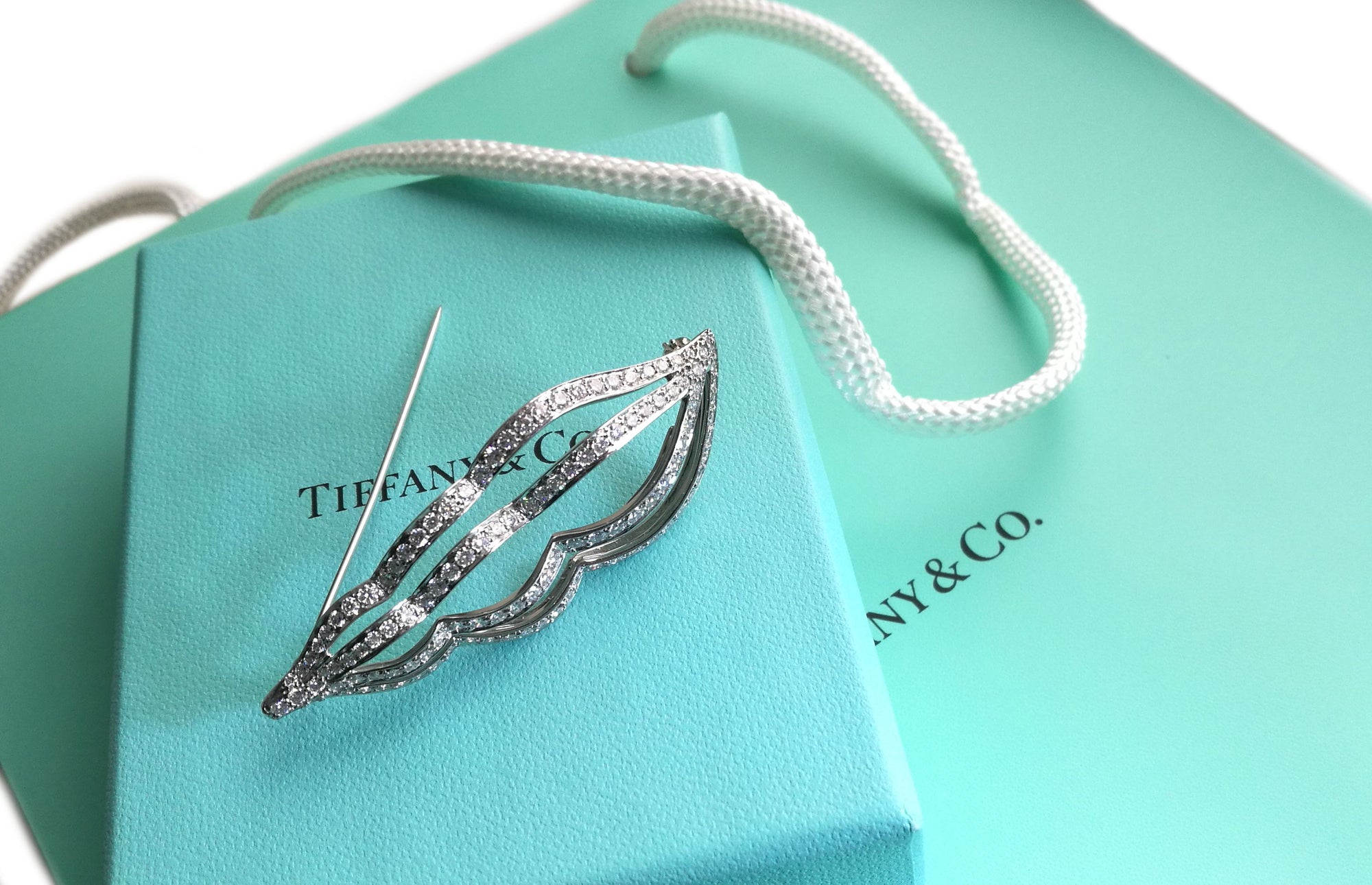 Tiffany & Co. 2.0ct Diamond & Platinum Sea Shell Brooch