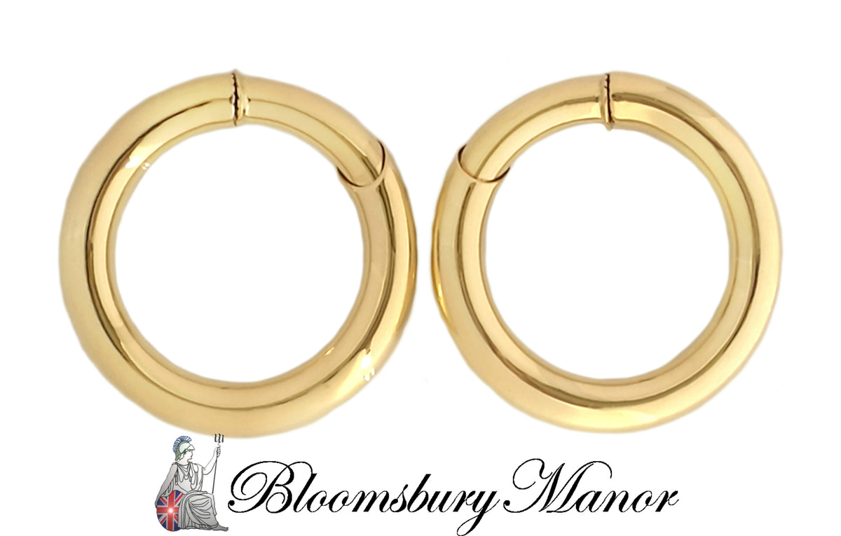 Vintage 1960s Cartier Large Hoop 18k Gold Earrrings 45mm 23.43g