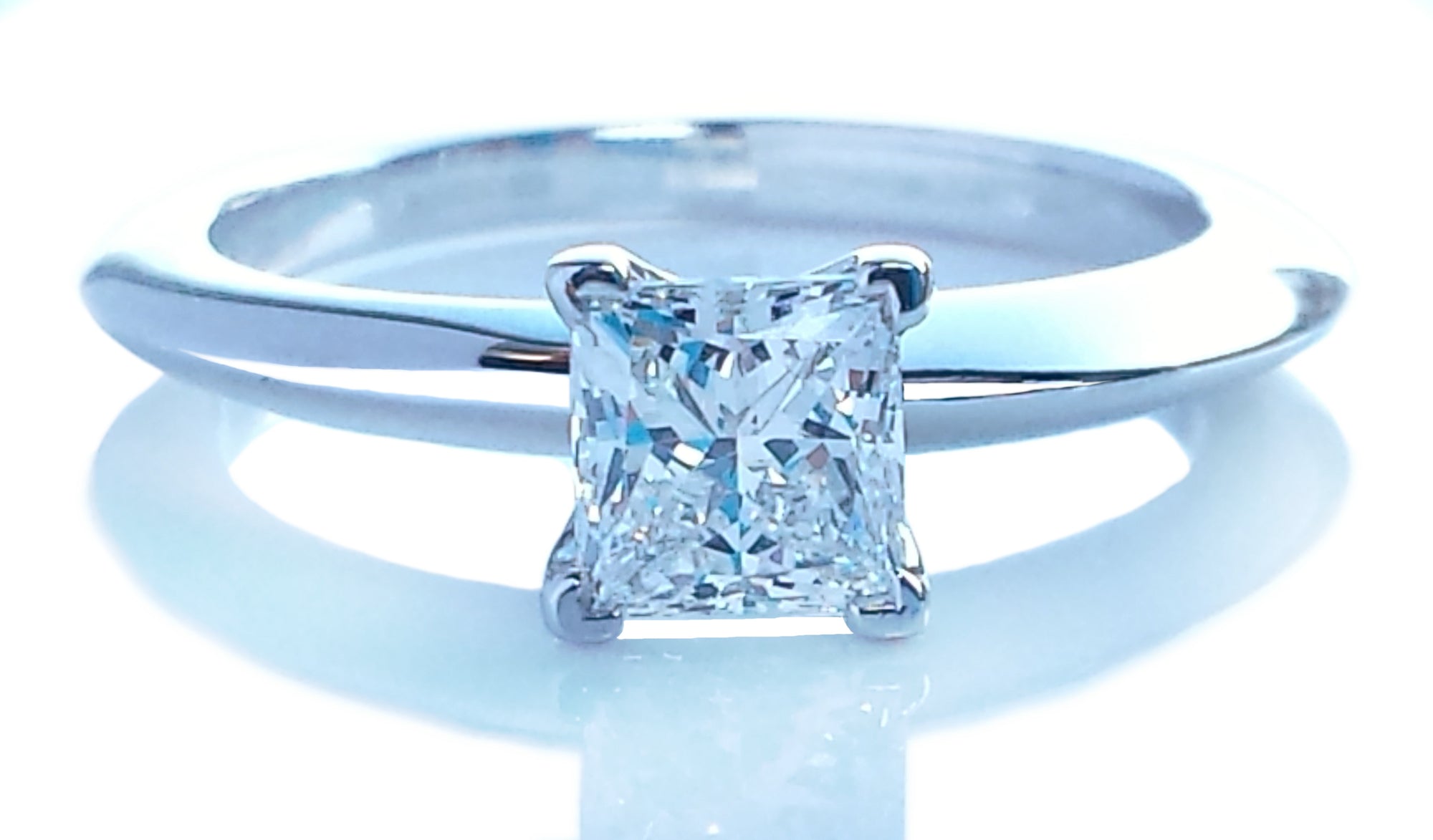 Tiffany & Co .50ct E/IF Princess Cut Diamond Engagement Ring