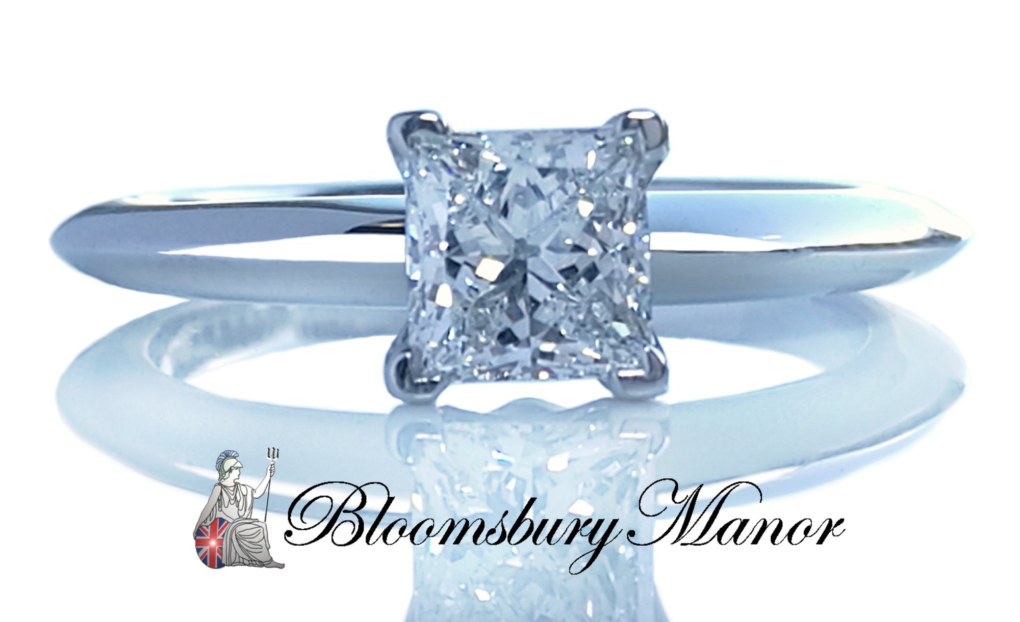Tiffany & Co .50ct E/IF Princess Cut Diamond Engagement Ring