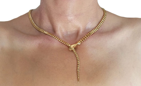 Tiffany & Co Snake Serpent Necklace 18k Yellow Gold 49.5cm 71.3g