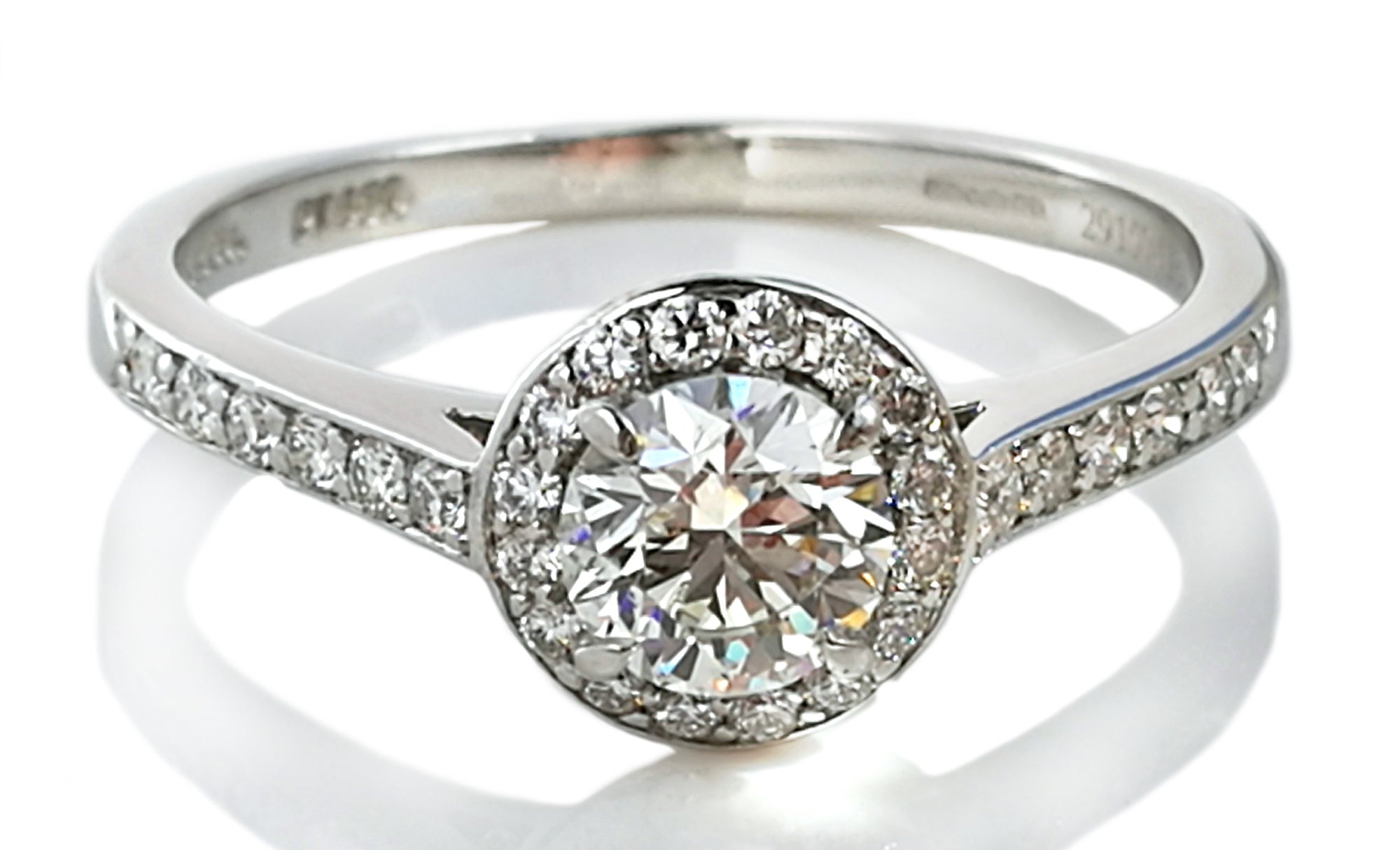 Tiffany & Co. 0.70tcw I/IF Triple XXX 'Embrace' Halo Set Diamond Engagement Ring