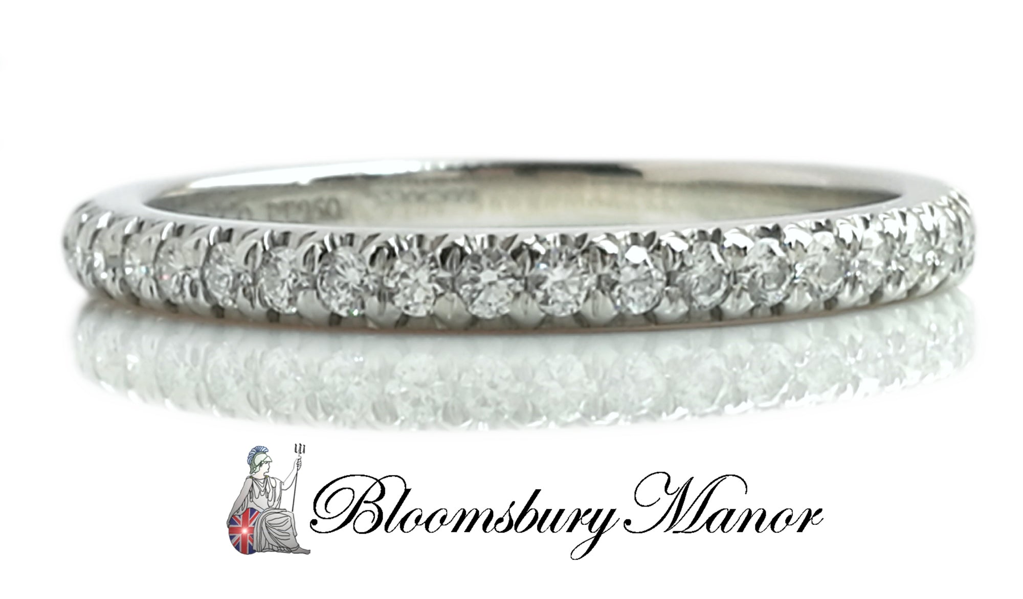 Tiffany & Co 2.mm Shared Setting Diamond Eternity Wedding Band Ring L