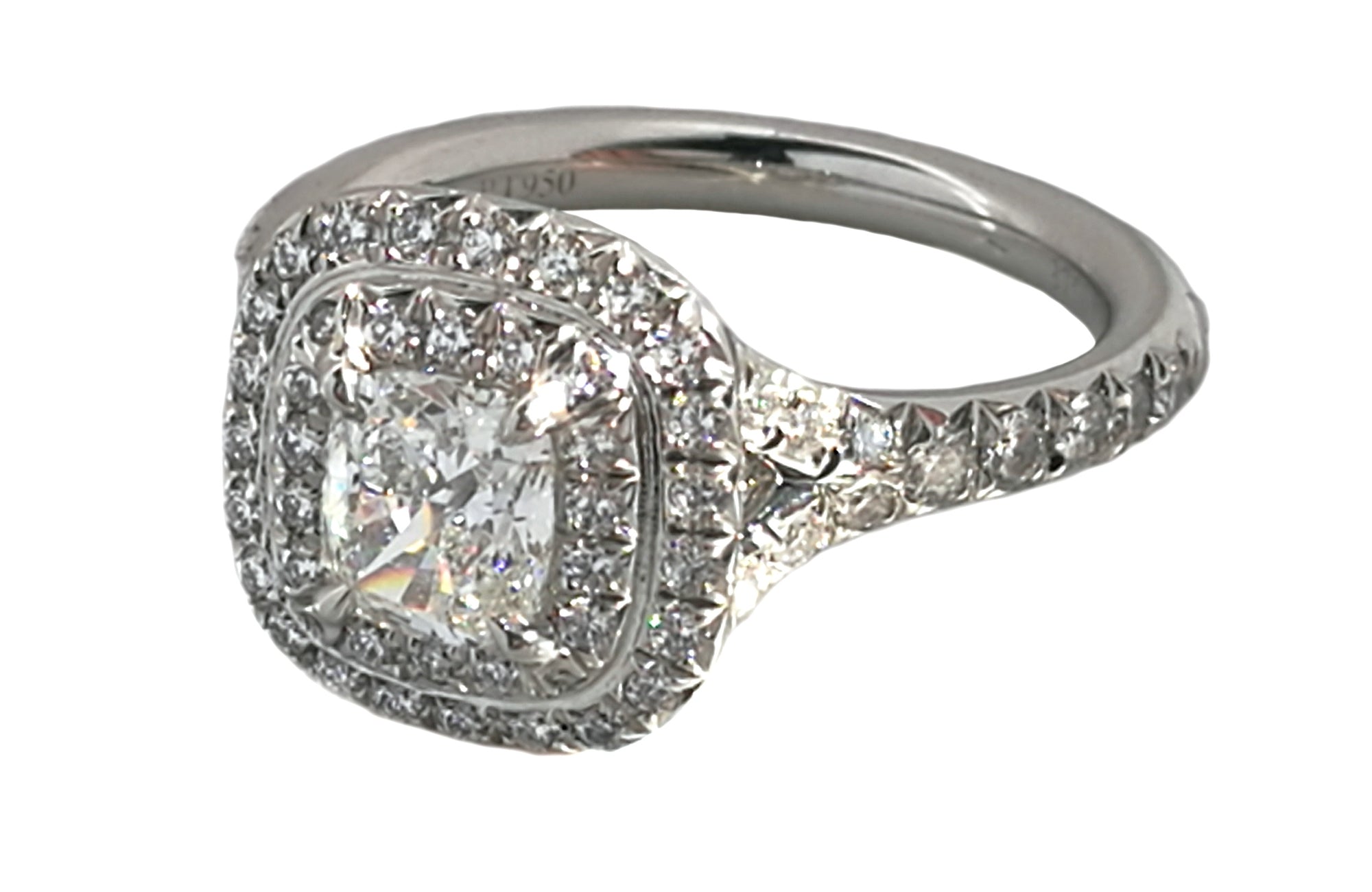 Tiffany & Co. 0.77tcw G/VS1 Soleste Double Halo Diamond Engagement Ring