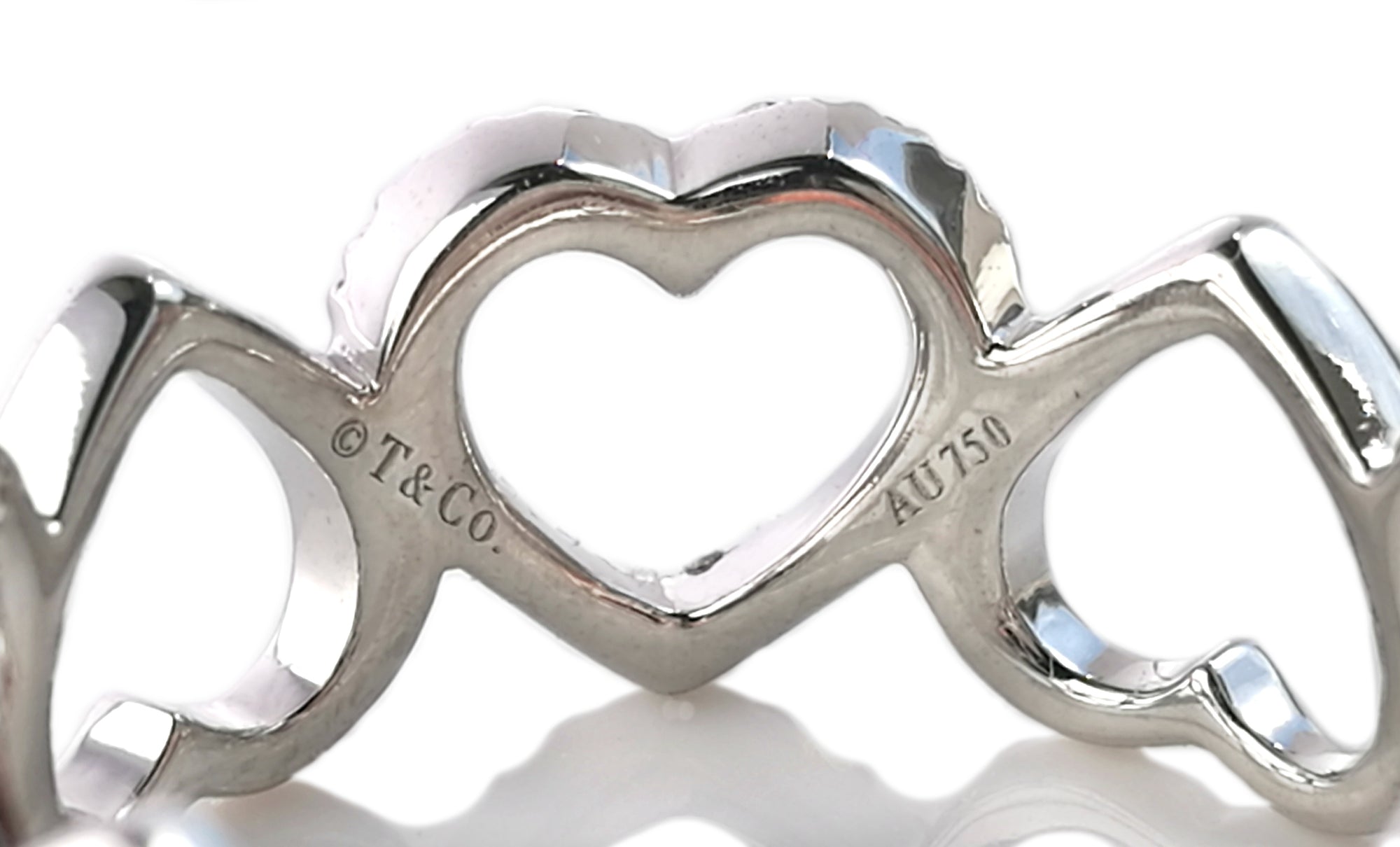 Tiffany & Co. Diamond & 18k White Gold Open Loving Heart Ring, Sz J