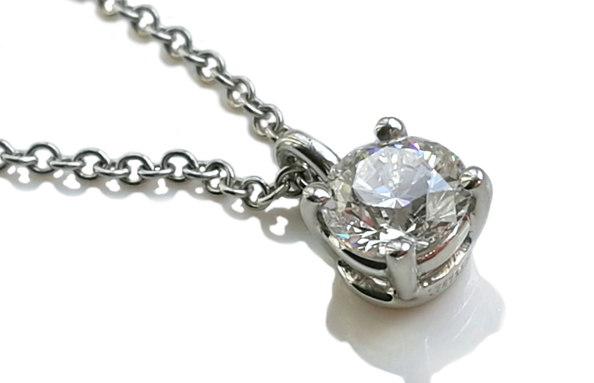 Tiffany & Co. 0.40ct G/VS2 Round Brilliant Diamond Pendant / Necklace