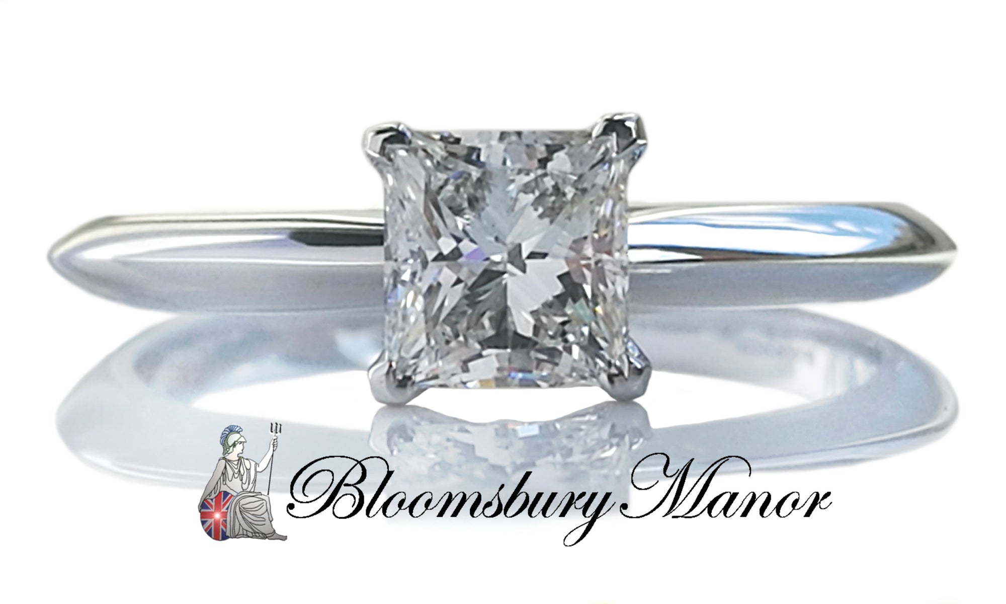 Tiffany Princess Cut .66ct I/VS1 Diamond Engagement Ring SZ L