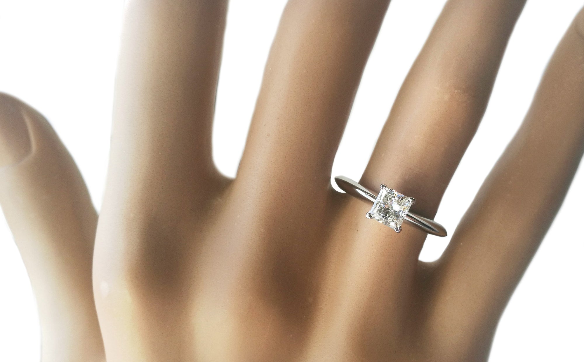 Tiffany Princess Cut .66ct I/VS1 Diamond Engagement Ring SZ L