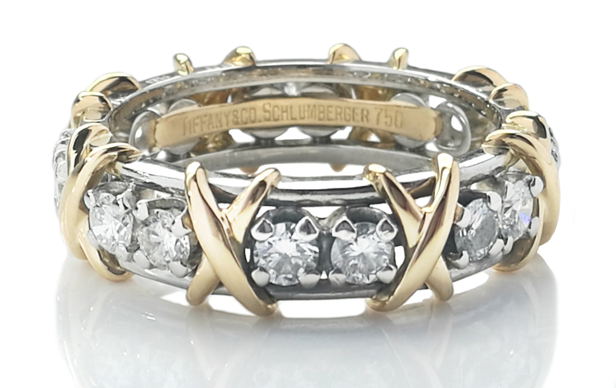 Tiffany & Co 16 Stone Sapphire Diamond Schlumberger Ring SZ K RRP £895 -  Bloomsbury Manor Ltd