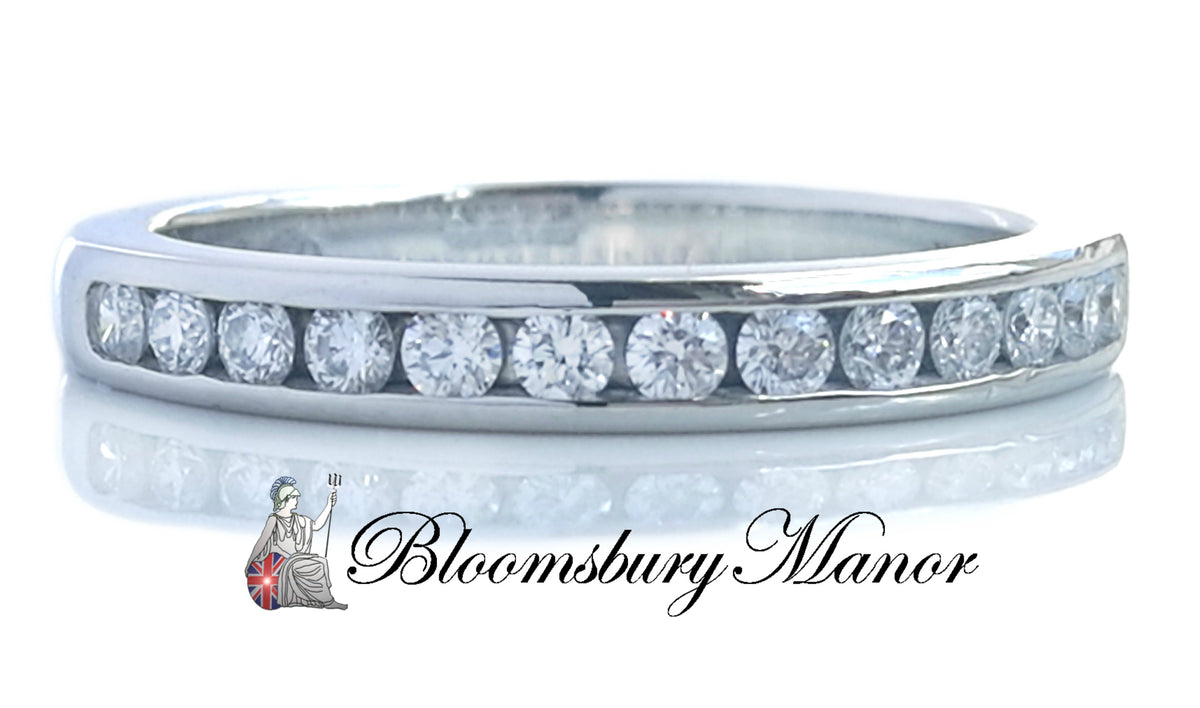 Tiffany & Co 2.5mm Channel Set Diamond Eternity Wedding Band Ring SZ I