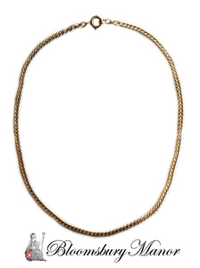 French Antique Victorian 18k Yellow Gold 4mm Flat Curb Link Chain Necklace 16in 16.6g