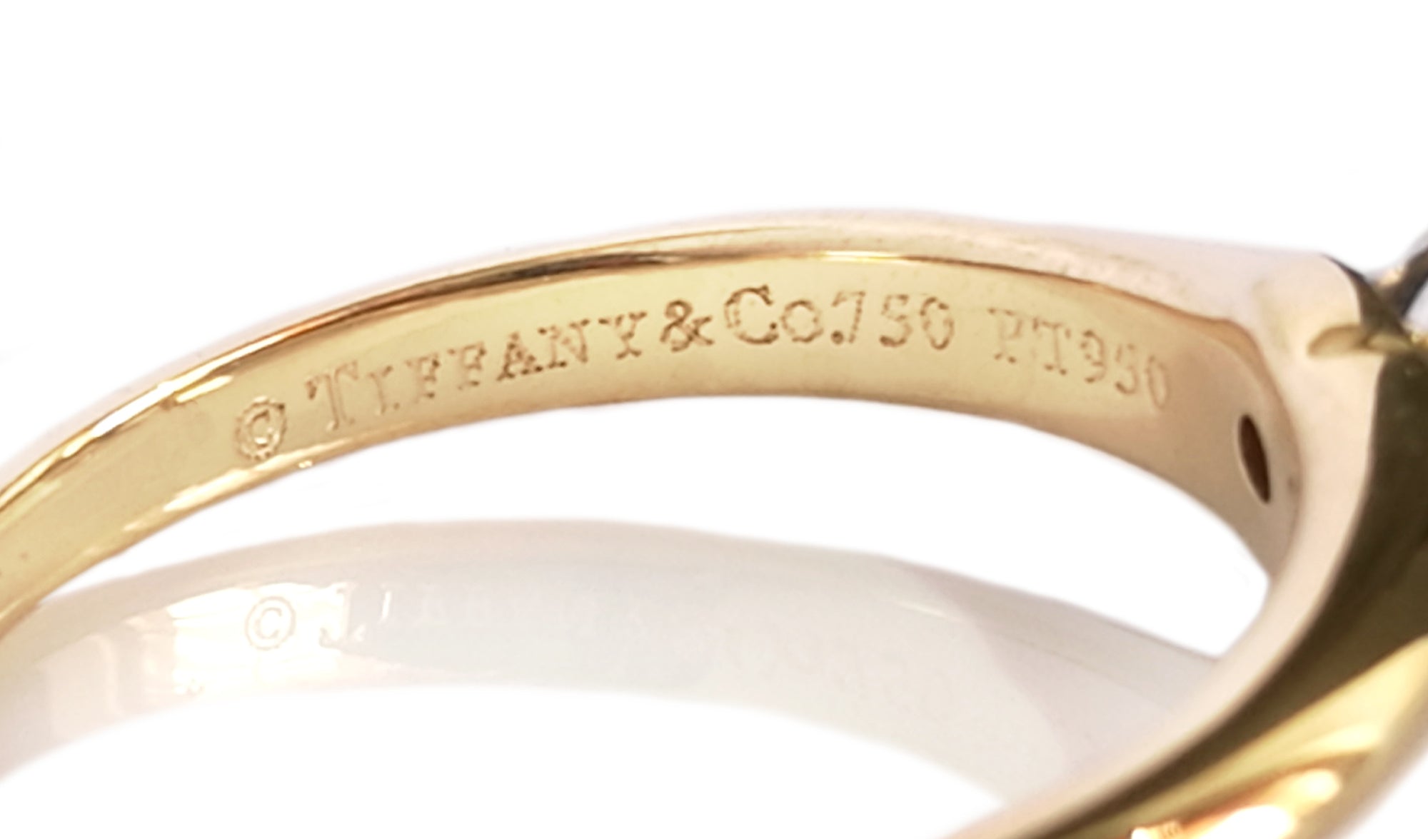 Tiffany & Co .50ct H/VVS2 Round Brilliant 18k Yellow Gold Engagement Ring SZ I