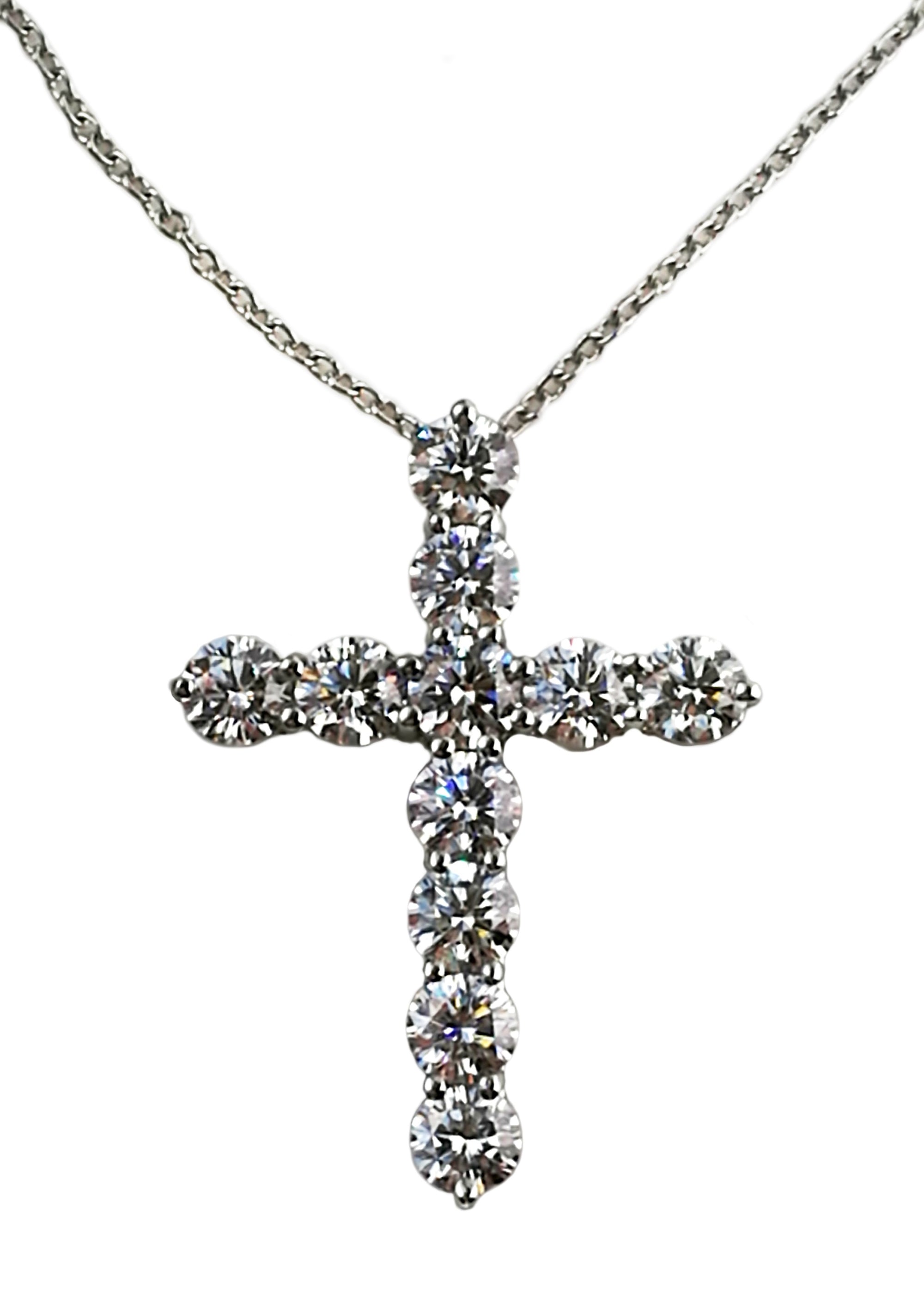 Tiffany & Co. 1.71ct Diamond Cross Pendant in Platinum with Box (Large)