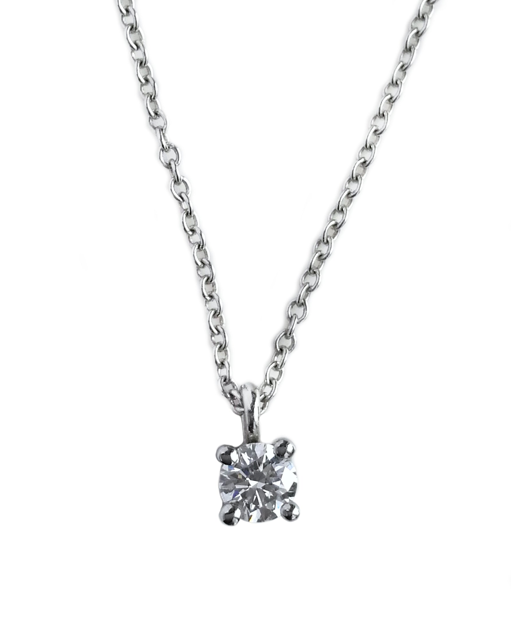 Tiffany & Co Solitaire .17ct Diamond Platinum Pendant