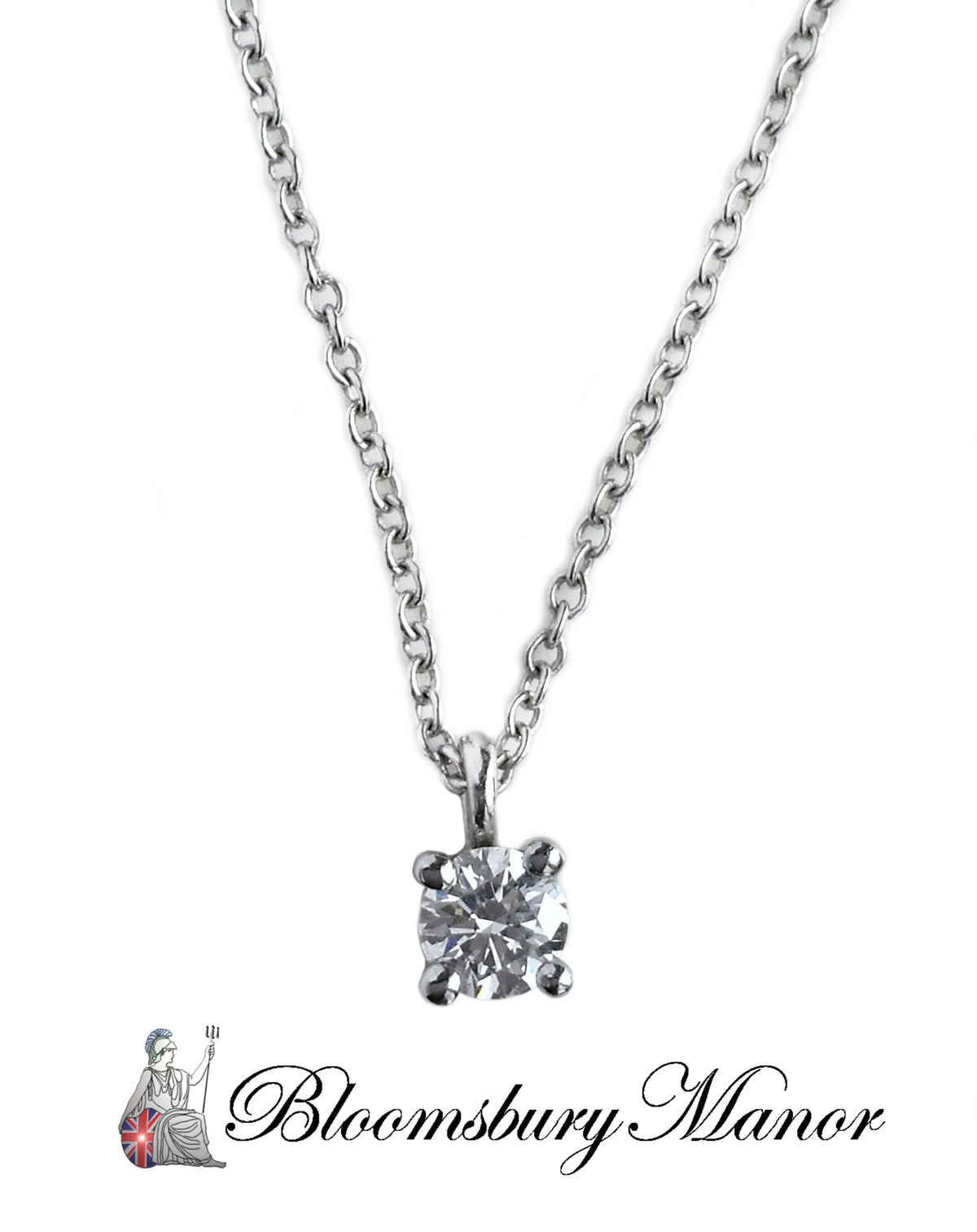 Tiffany & Co Solitaire .17ct Diamond Platinum Pendant