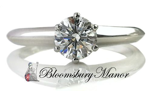 Tiffany & Co .54ct G/VS2 Round Brilliant Diamond Engagement Ring J