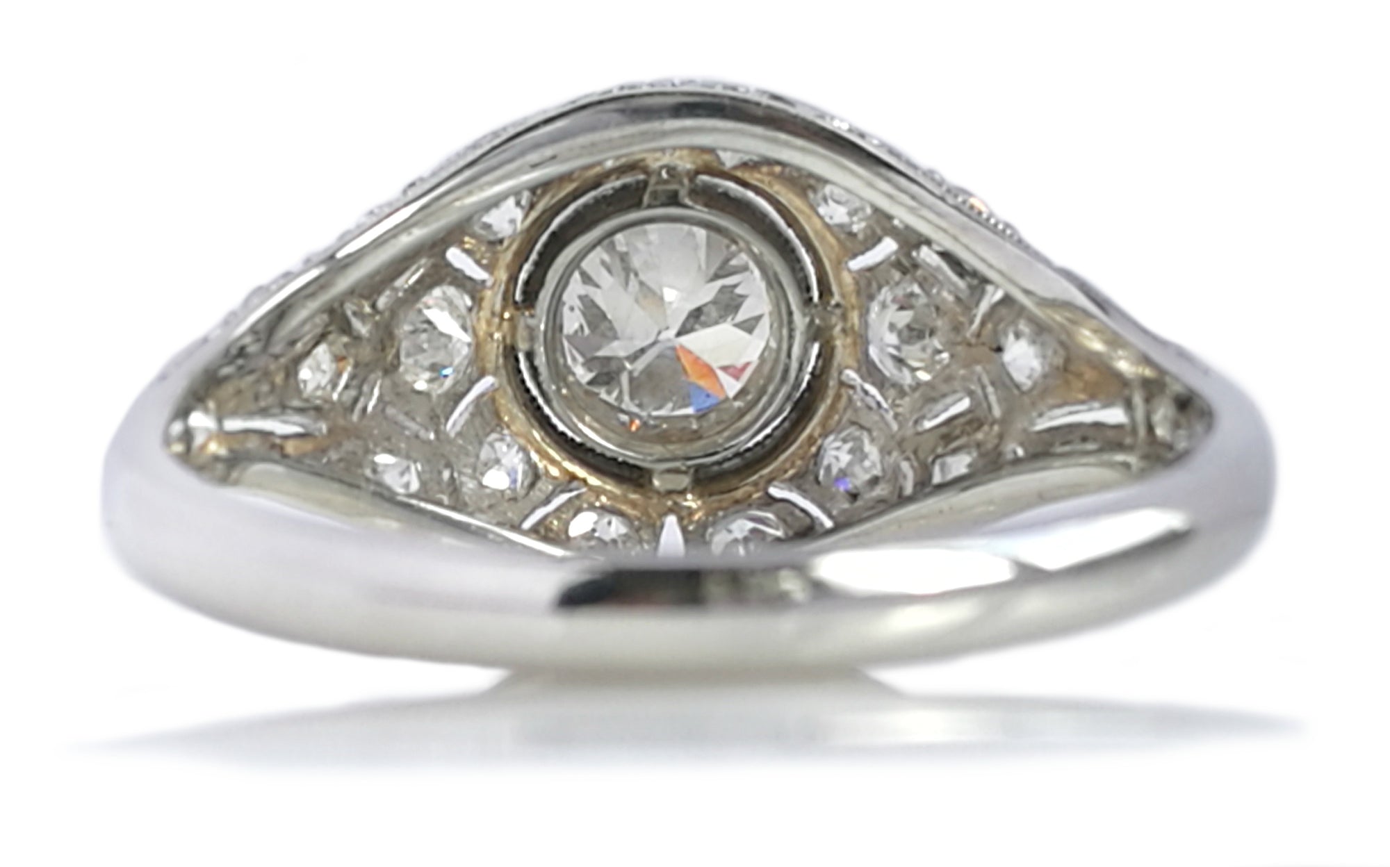 Art Deco 1920s 0.75tcw G/VS Old Cut Diamond Engagement Ring in Platinum