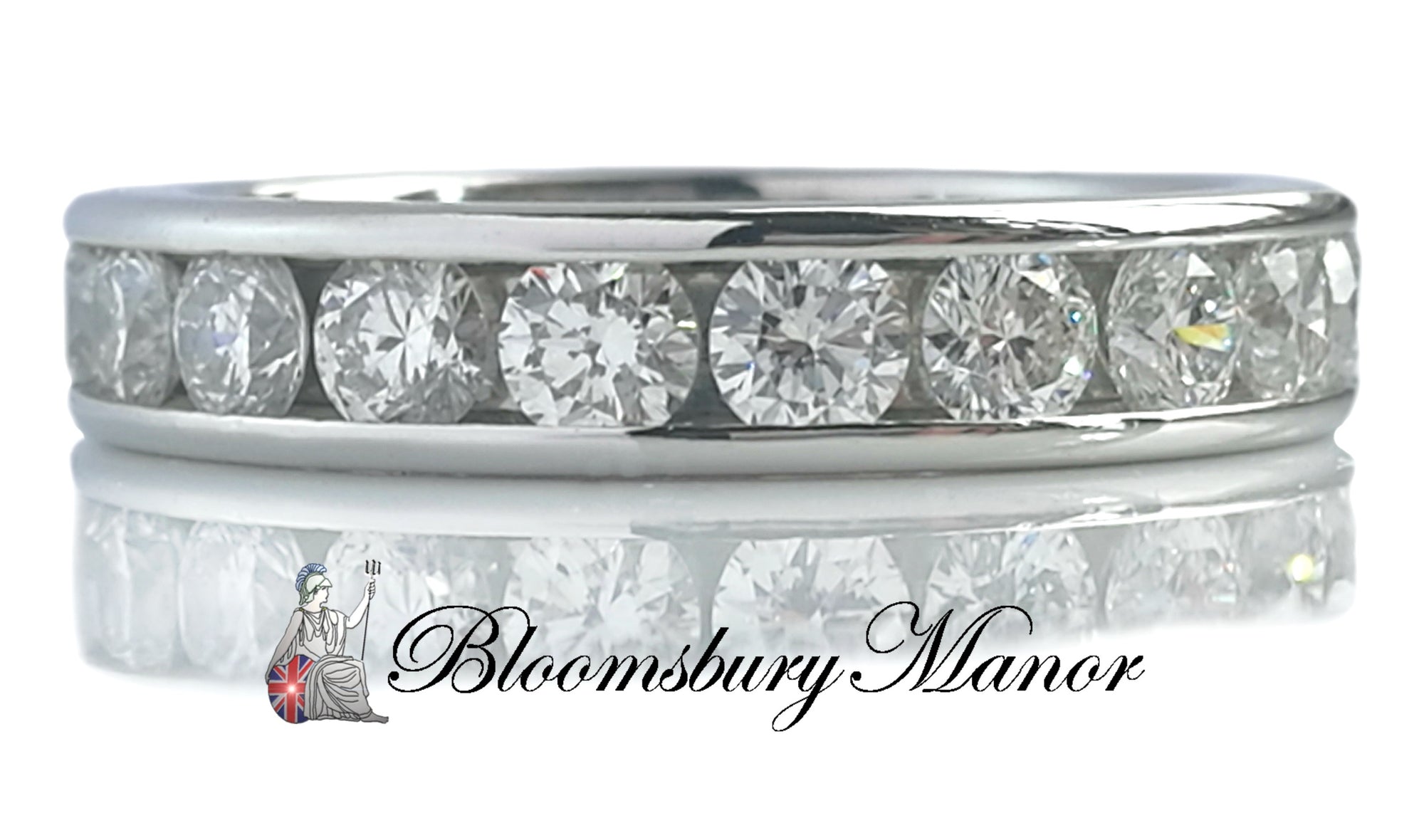 Tiffany & Co 3.9mm Full Channel Set Round Brilliant Diamond Ring Sz L RRP £8250