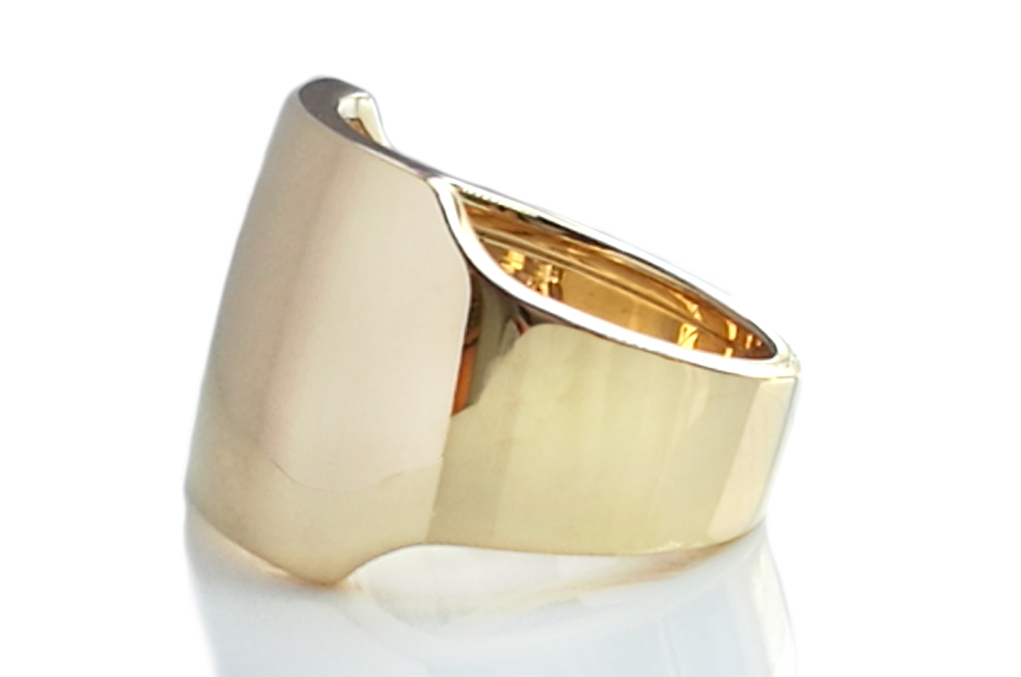 Cartier Chunky 18k Gold Square Shield Ring, Size 53