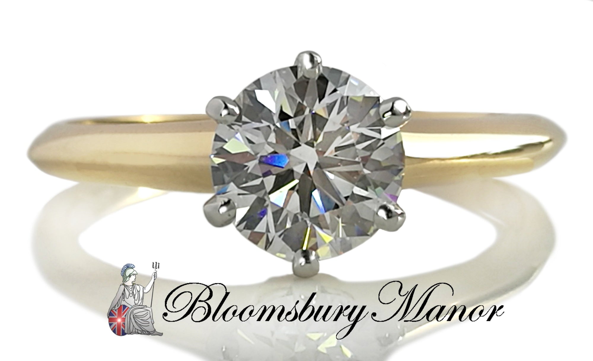 Tiffany & Co 1.04ct F/VS1 18k Gold Round Brilliant Diamond Engagement Ring