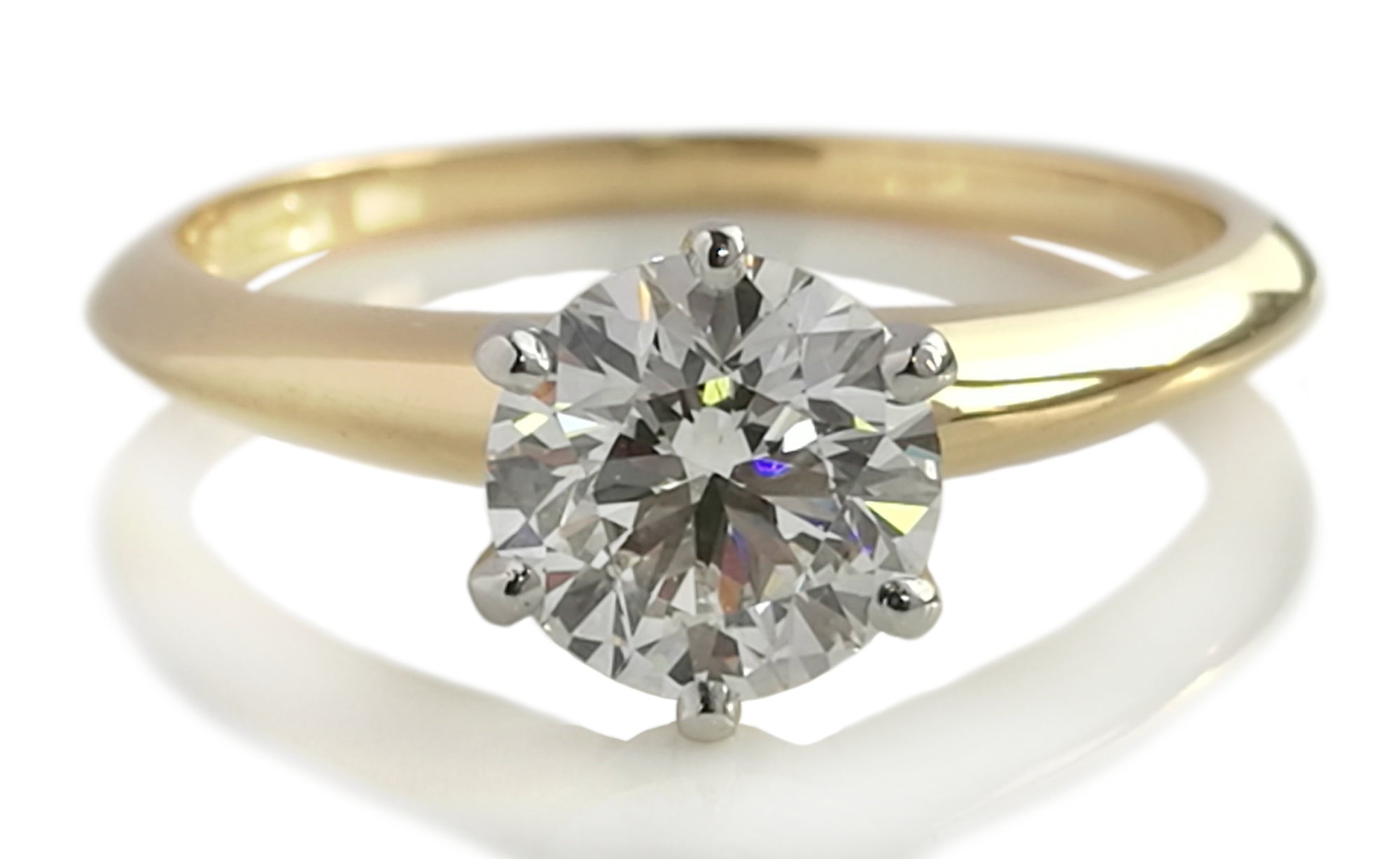 Tiffany & Co. 1.04ct F/VS1 18k Gold Round Brilliant Diamond Engagement Ring