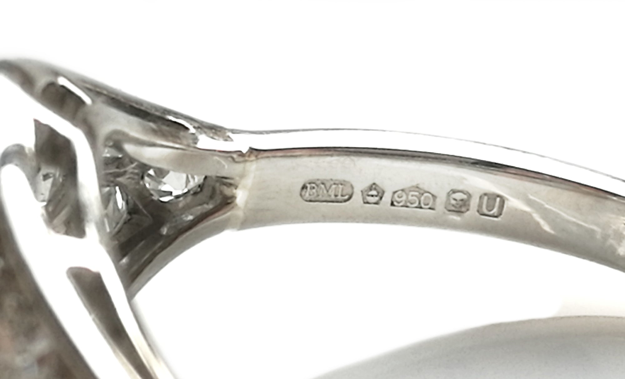 Original Art Deco 1ct Old Cut Diamond Bombe Platinum Engagement Ring