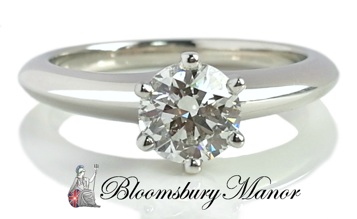 Tiffany & Co .70ct I/VVS2 Round Brilliant Diamond Engagement Ring SZ L
