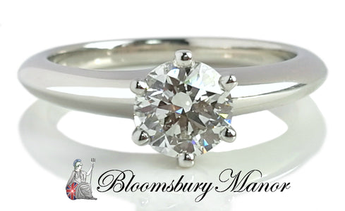 Tiffany & Co .70ct I/VVS2 Round Brilliant Diamond Engagement Ring SZ L