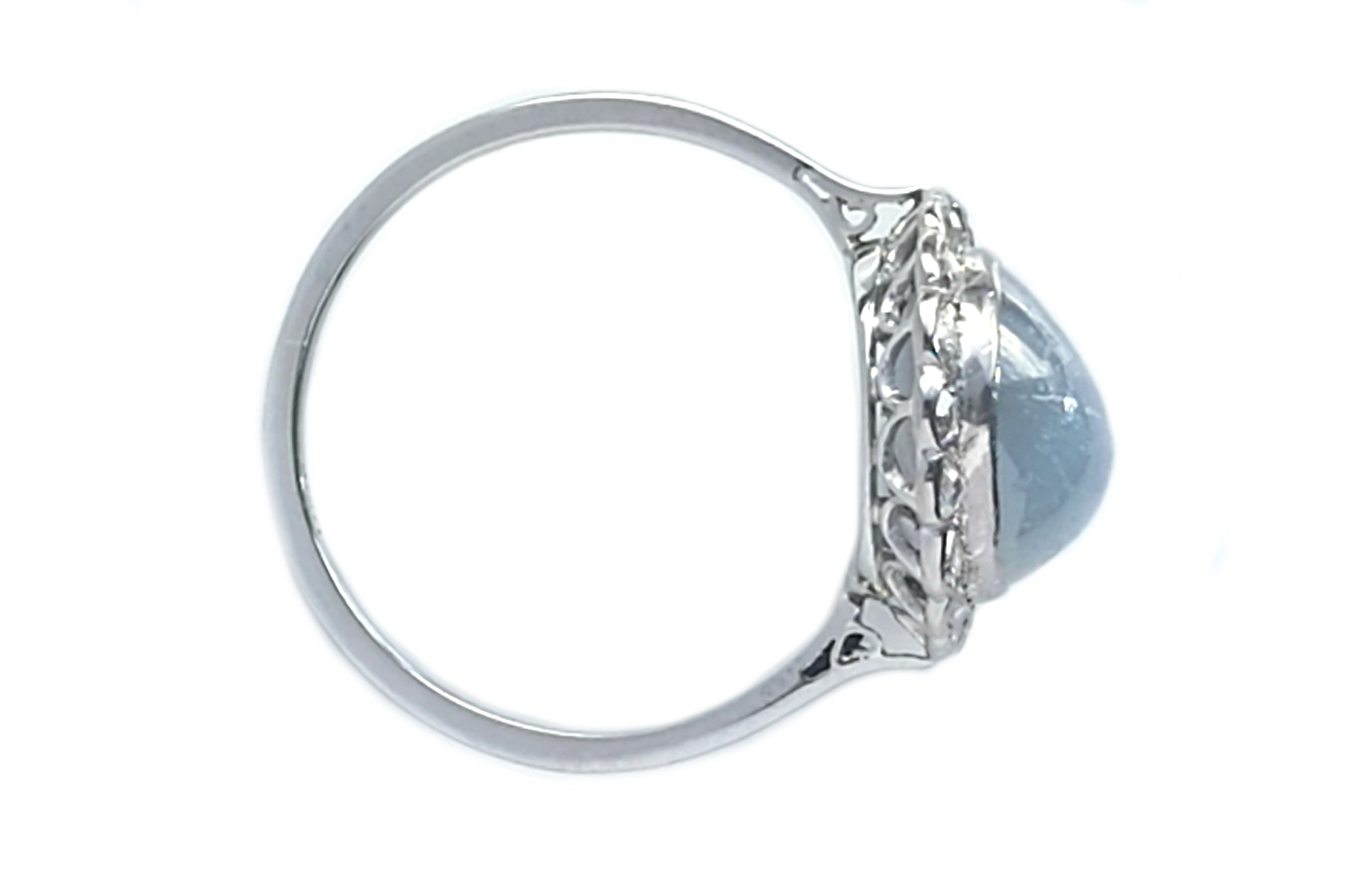 Antique Edwardian Star Sapphire Rose Cut Diamond Ring