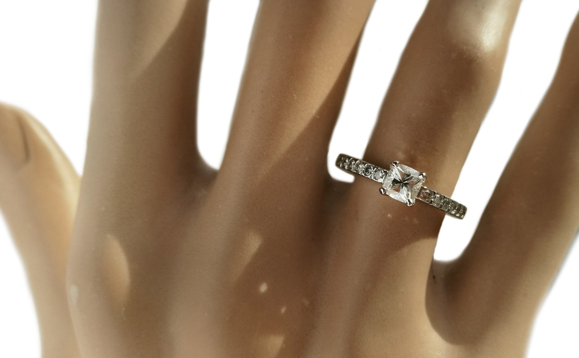 Tiffany & Co. 0.49tcw I/IF Novo Diamond Engagement Ring on finger