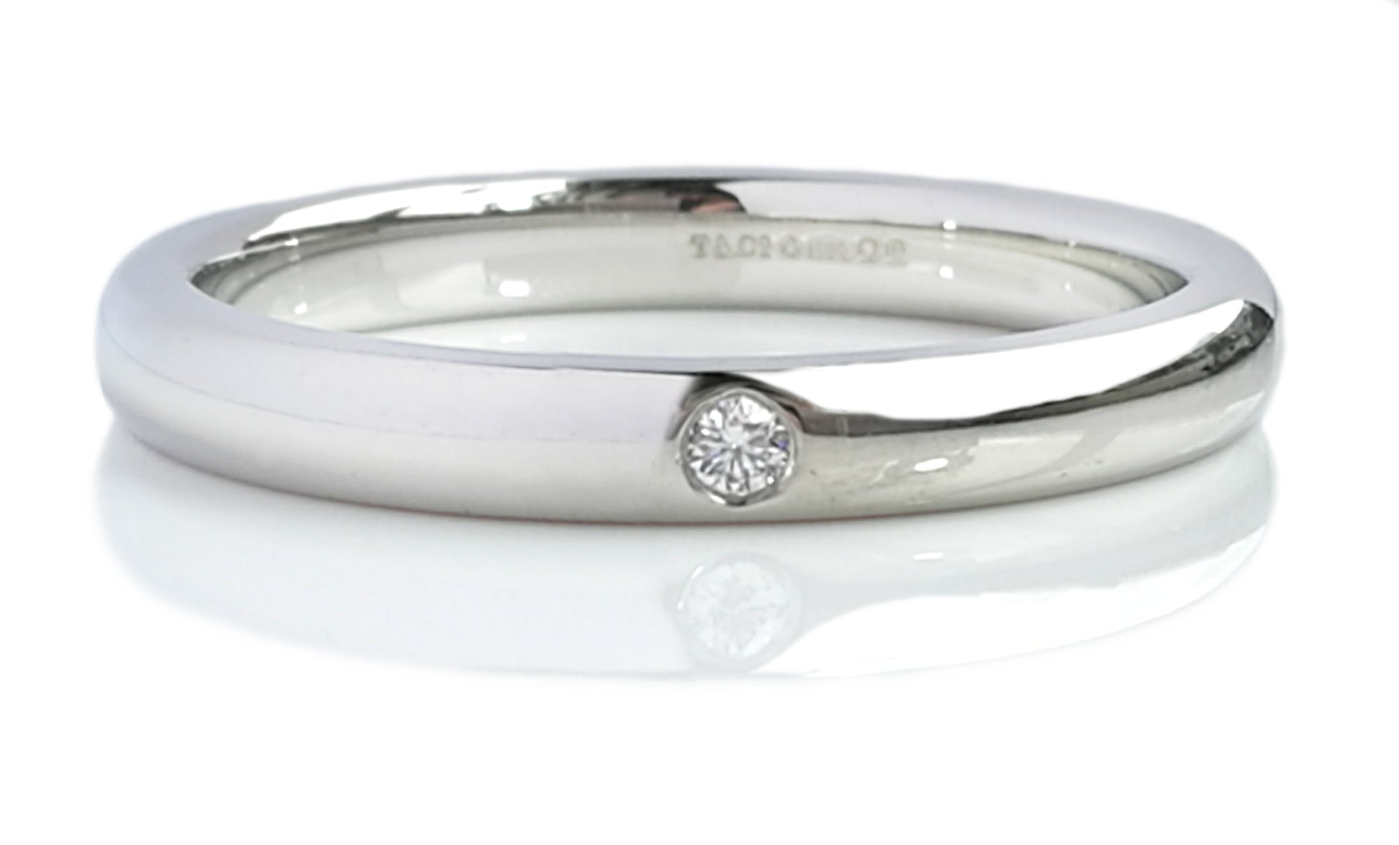 Tiffany & Co. 0.02ct Elsa Peretti Diamond & Platinum Wedding Ring