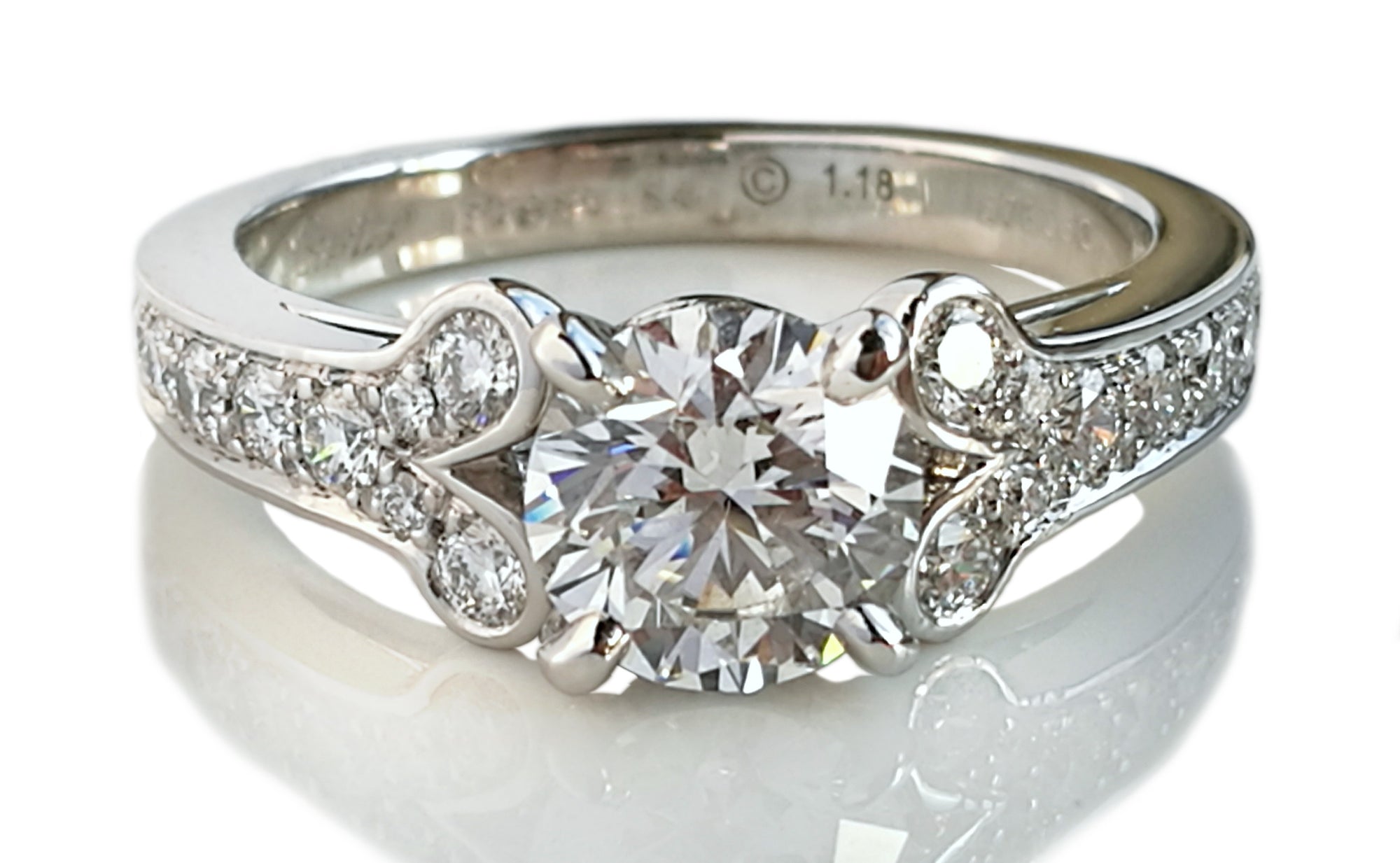 Cartier 1.18ct E/VVS1 Triple-X Ballerine Round Brilliant Diamond Engagement Ring