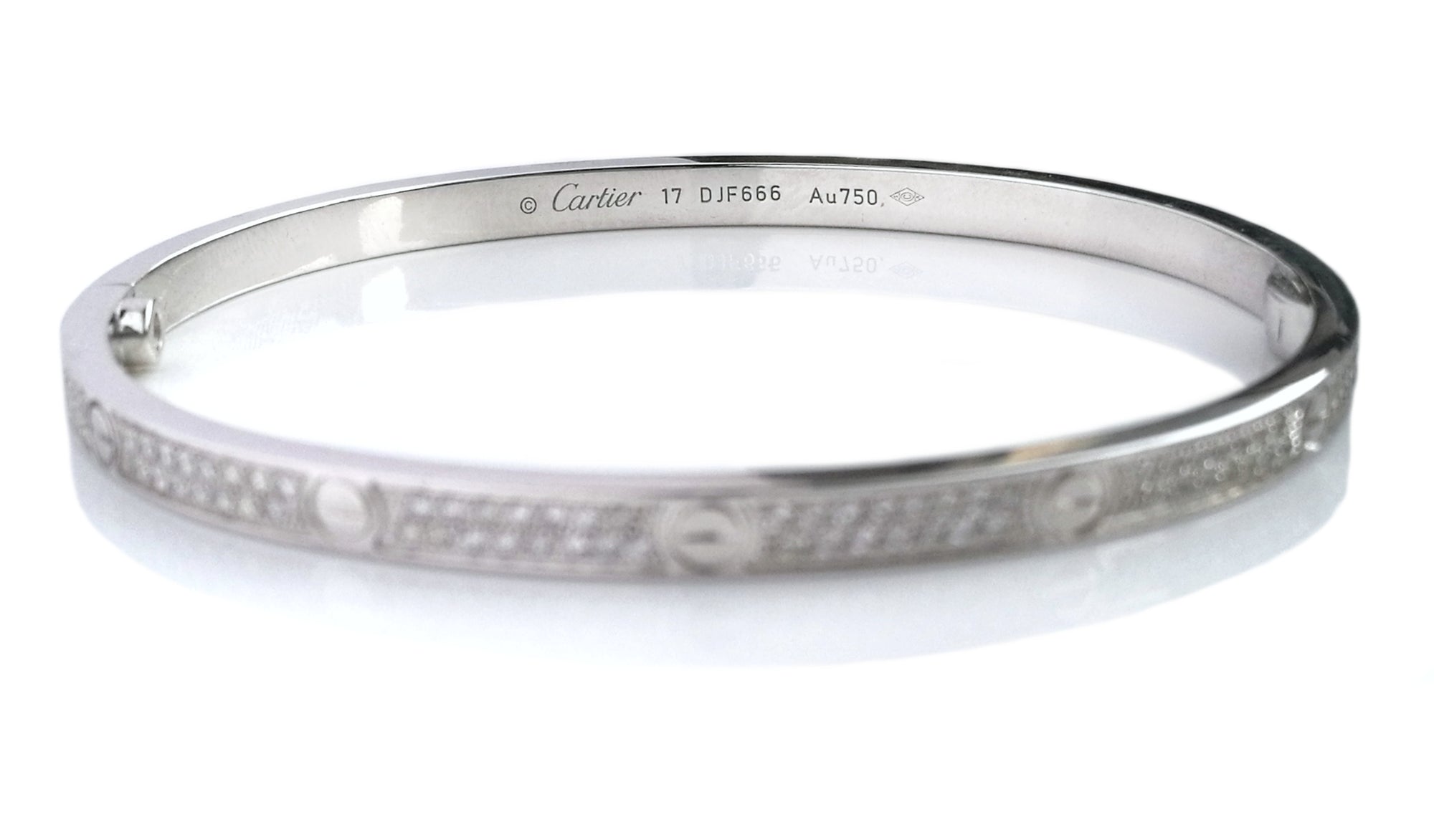 Cartier Juste un Clou 18K White Gold Diamond Bracelet Size 18 CA02-051023 |  eBay