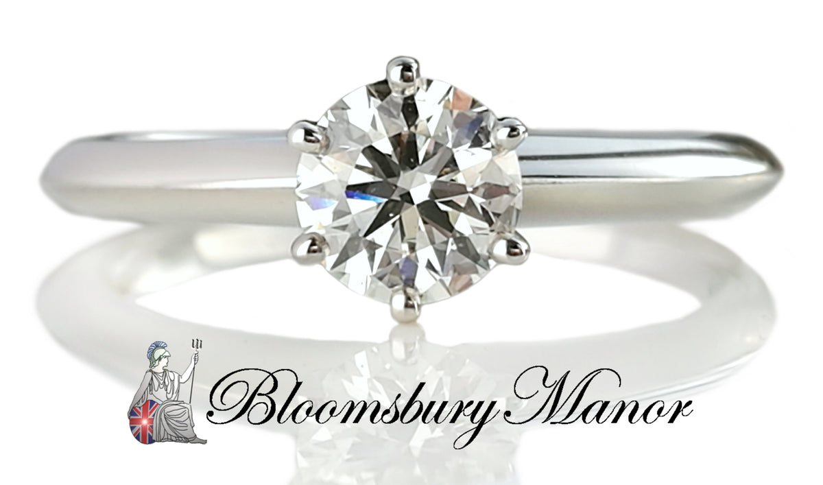 Tiffany & Co .47ct I/VS2 Round Brilliant Cut Engagement Ring SZ L