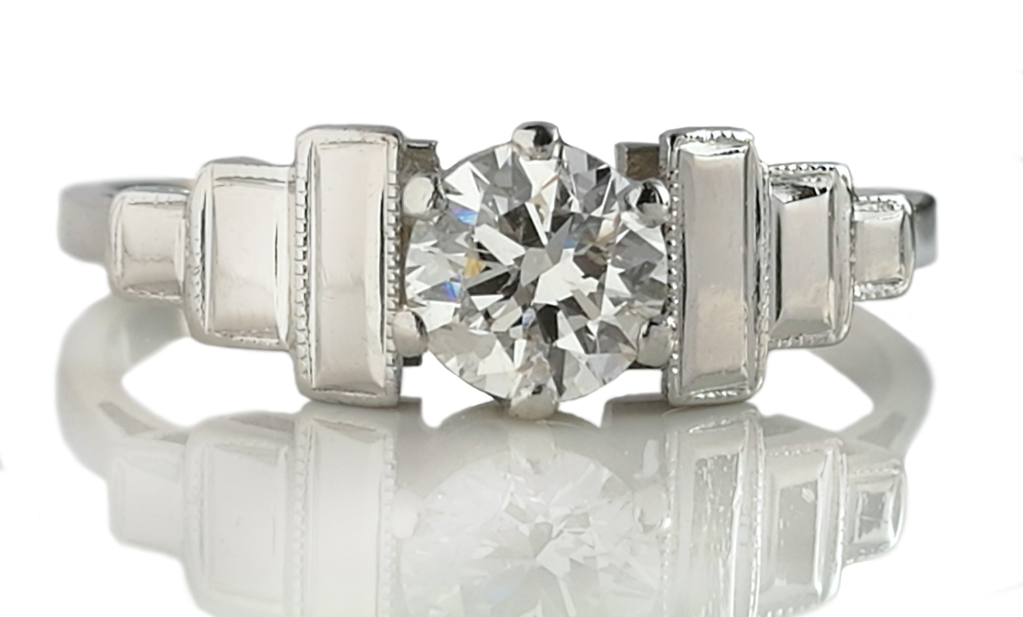 Antique 1930s Art Deco 0.50ct G/VS Diamond Engagement Ring