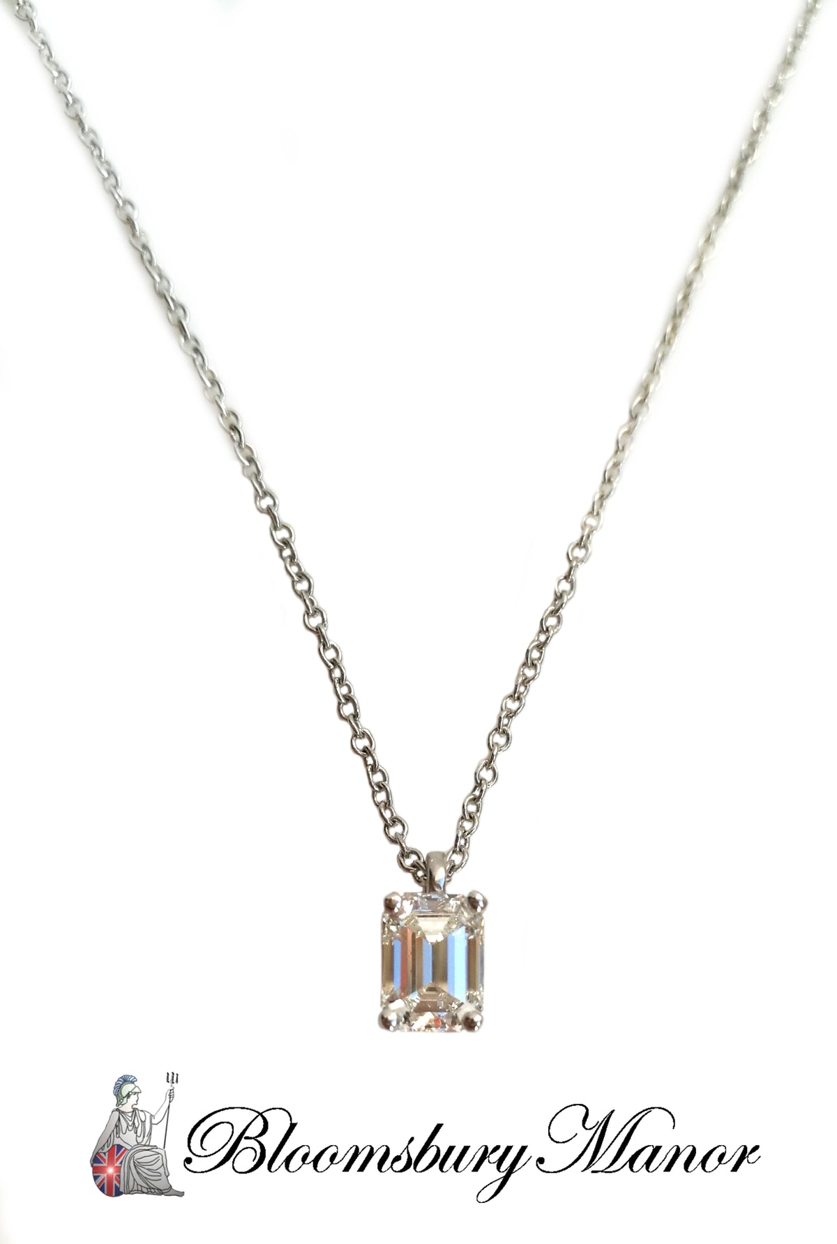 Tiffany & Co .59ct H/VVS1 Emerald Cut Diamond Pendant