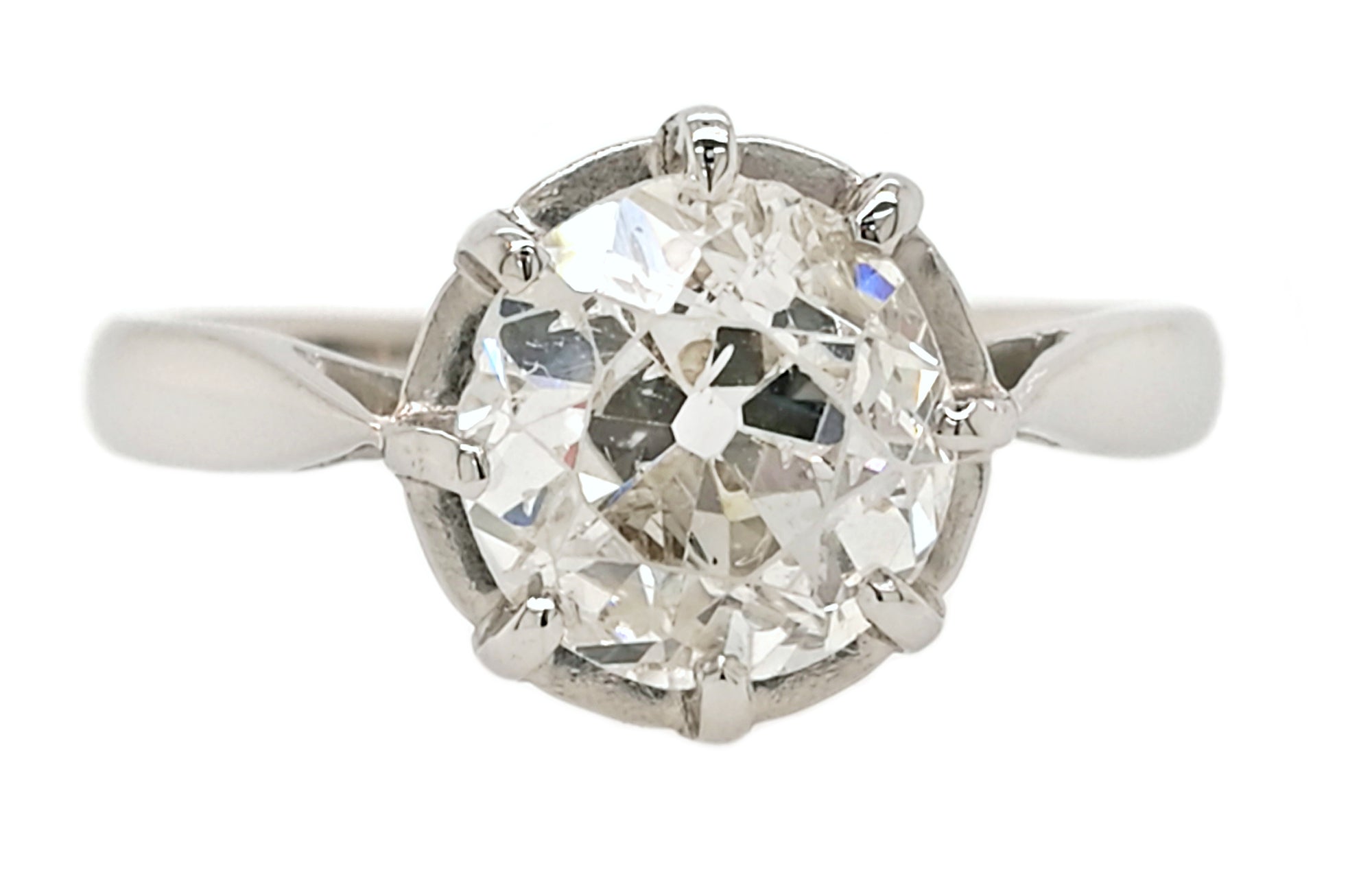 1920s Antique French 1.51ct Old Cut Diamond Engagement Ring in Platinum