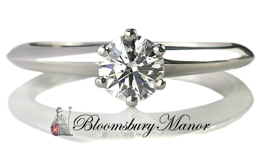 Tiffany & Co .33ct D/VS1 Round Brilliant Diamond Engagement Ring SZ J