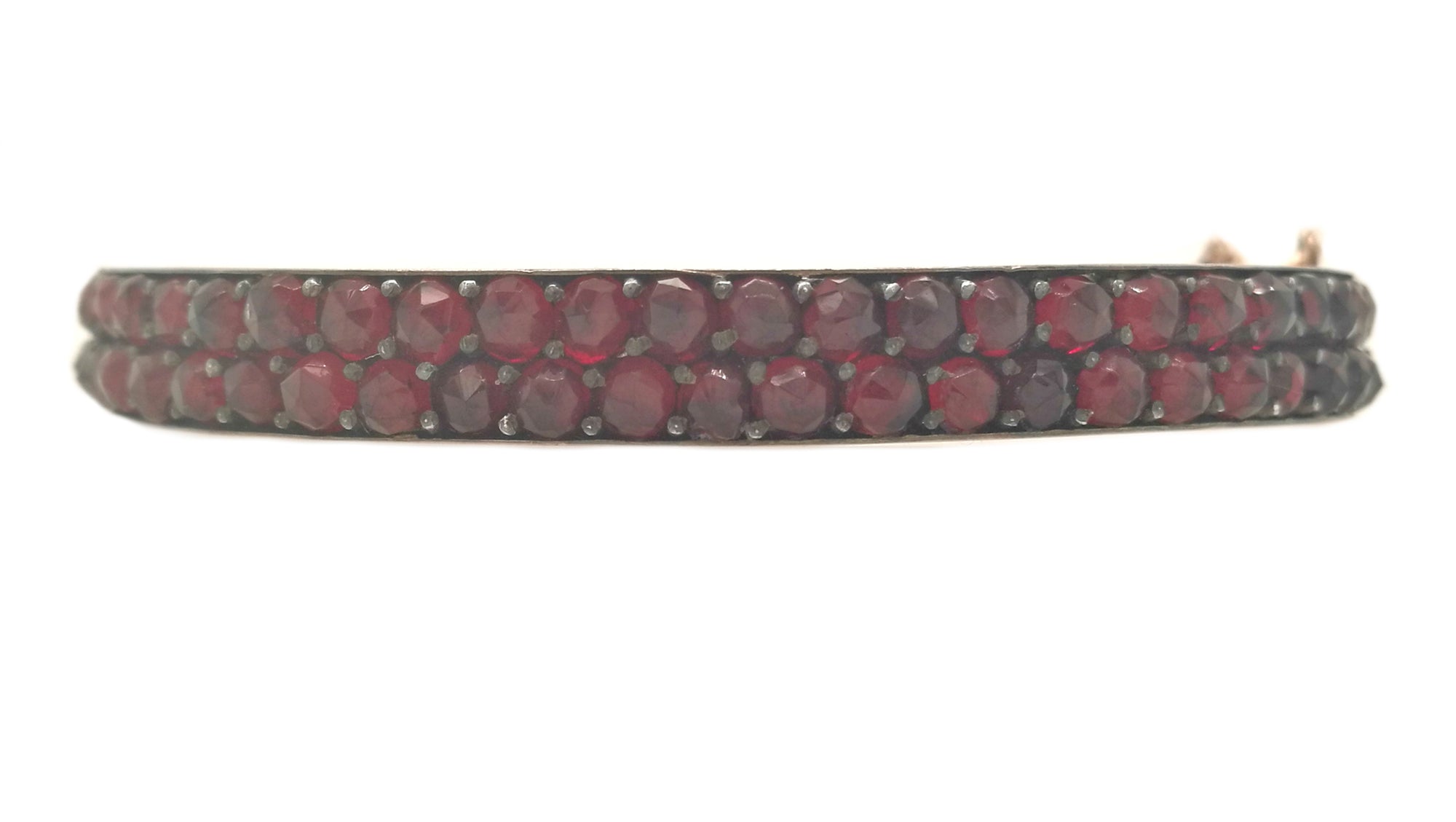 Antique 1890s Bohemian Rose Cut Garnet Bracelet
