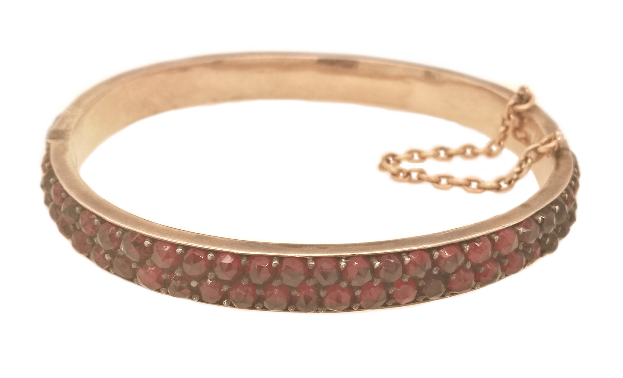 Antique 1890s Bohemian Rose Cut Garnet Bracelet