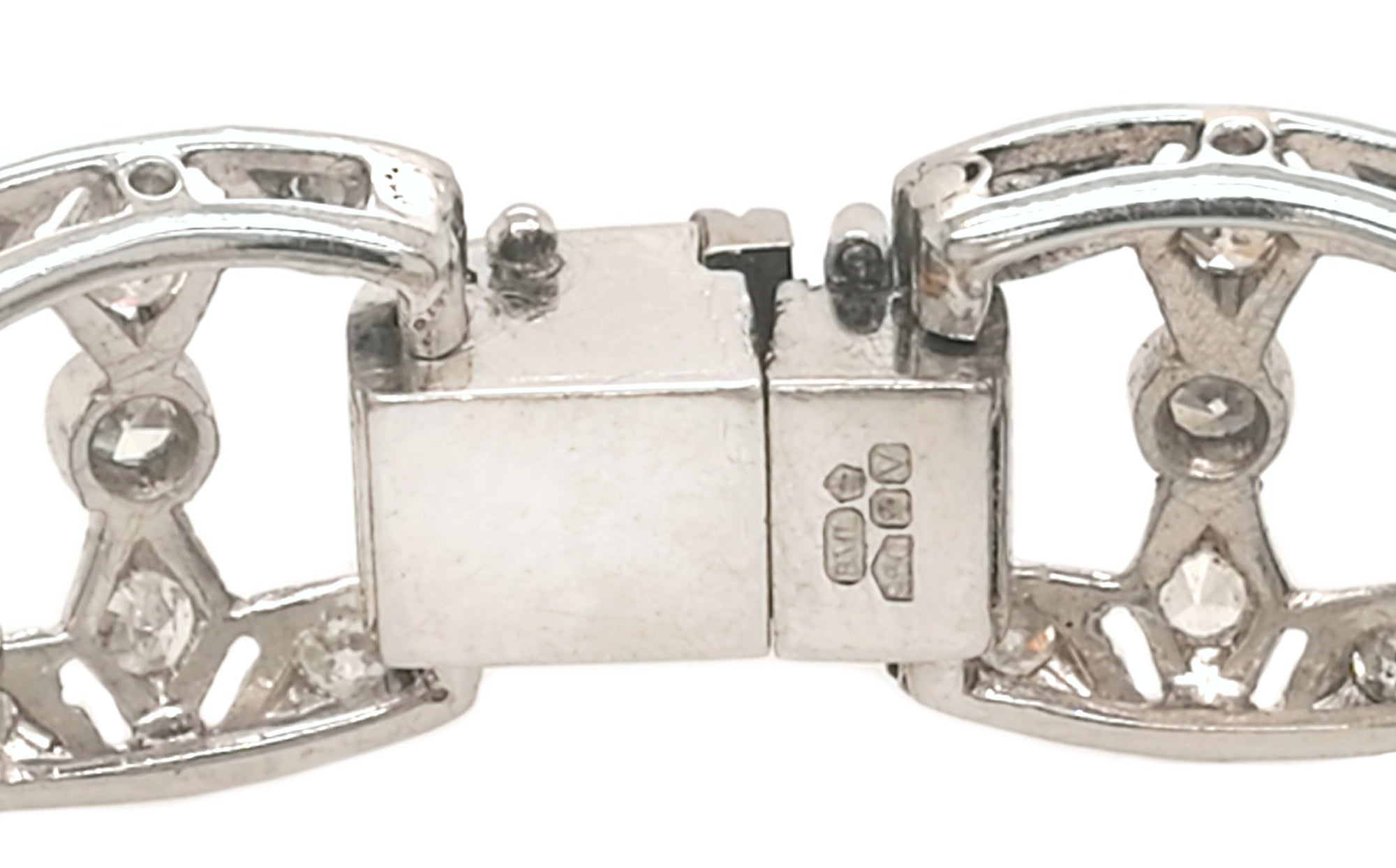 Antique 1930s Art Deco 6.0ct Old Cut Diamond & Platinum Bracelet