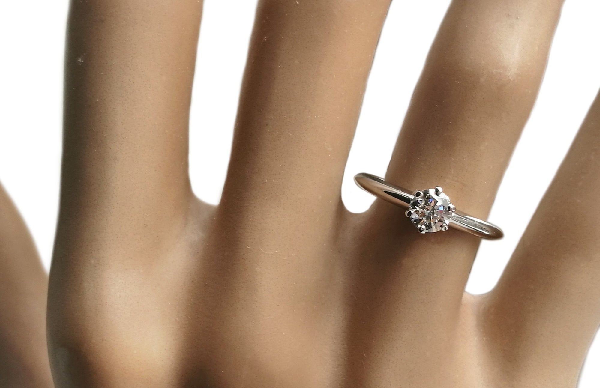  Tiffany® Setting Brilliant Cut Diamond Engagement Ring on hand
