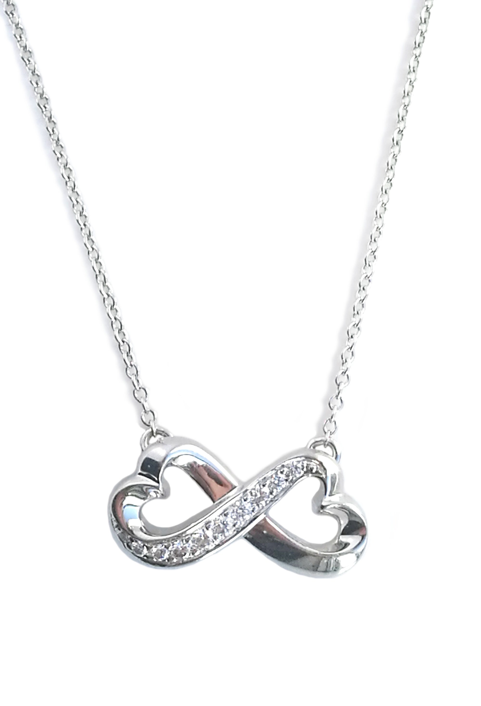 Tiffany & Co Paloma Picasso 18k White Gold Double Diamond Loving Hearts Necklace