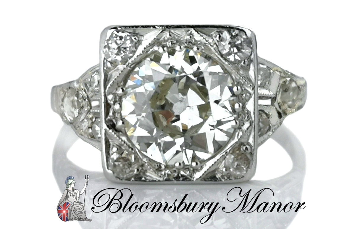 Antique Art Deco 1.44ct Old European Cut Diamond Engagement Ring L 1/2