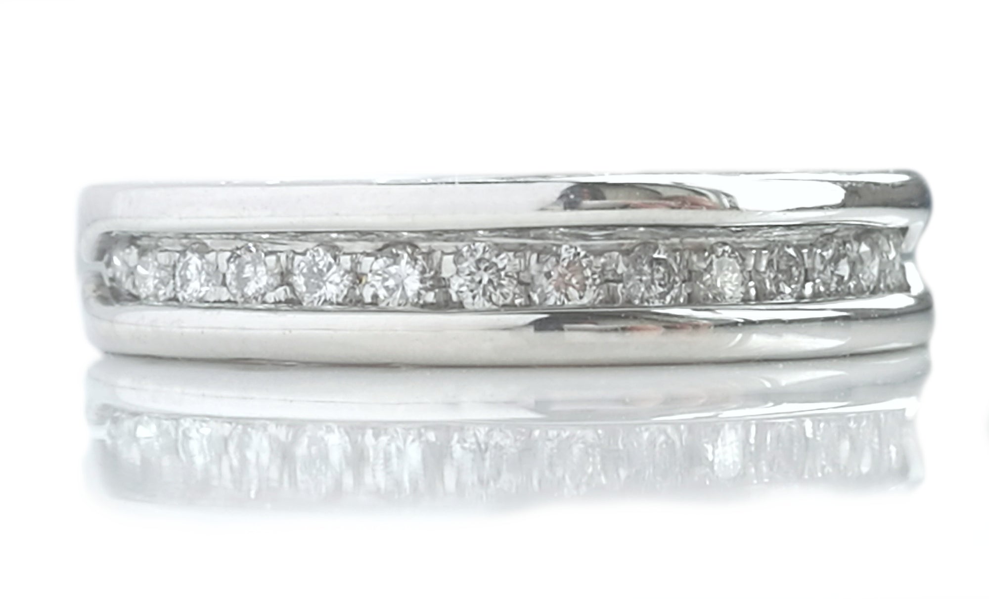 Bulgari Bvlgari Bzero1 Diamond 18k White Gold Ring SZ 51 (L)