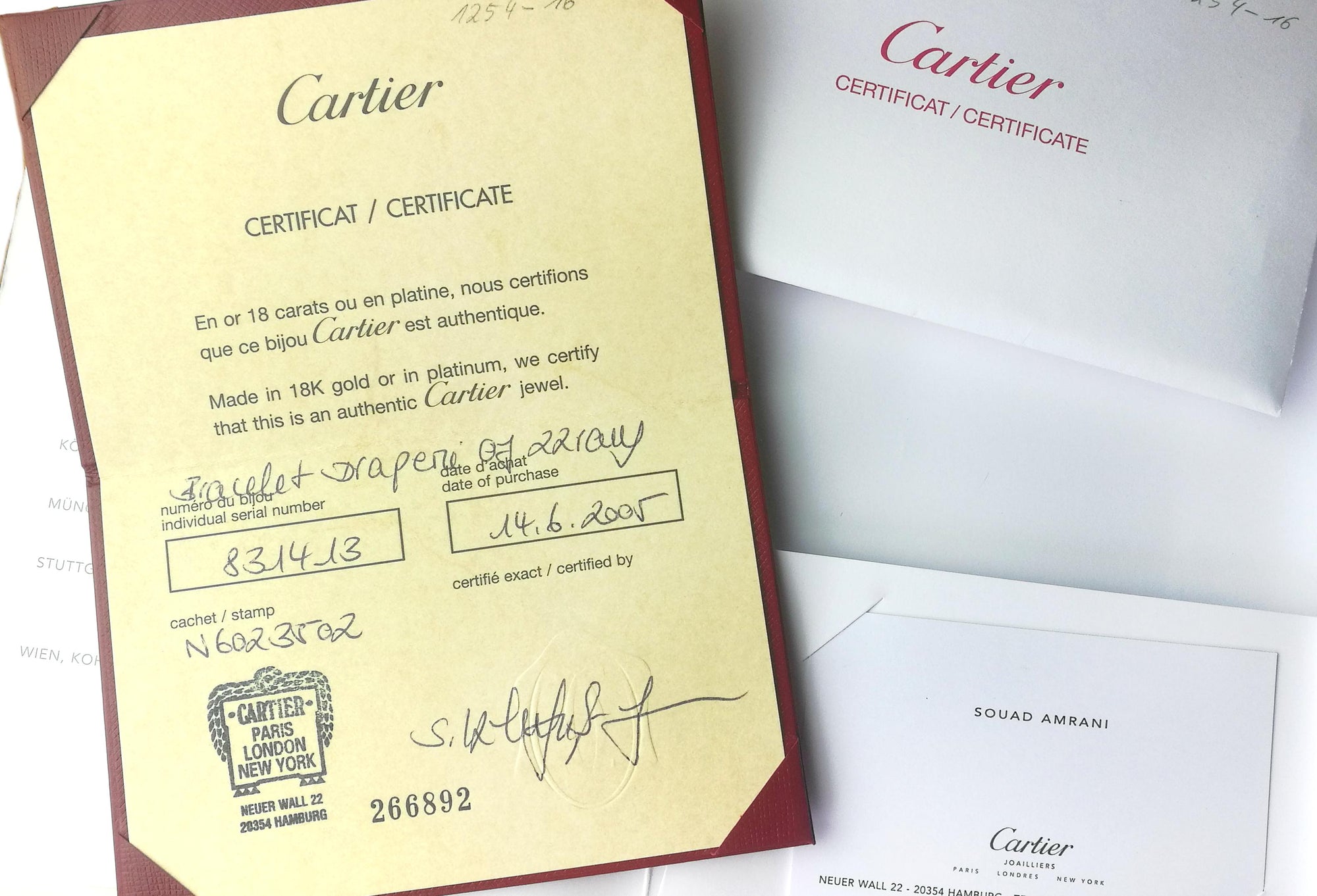 Cartier Draperie 22 Row Bracelet Certificate
