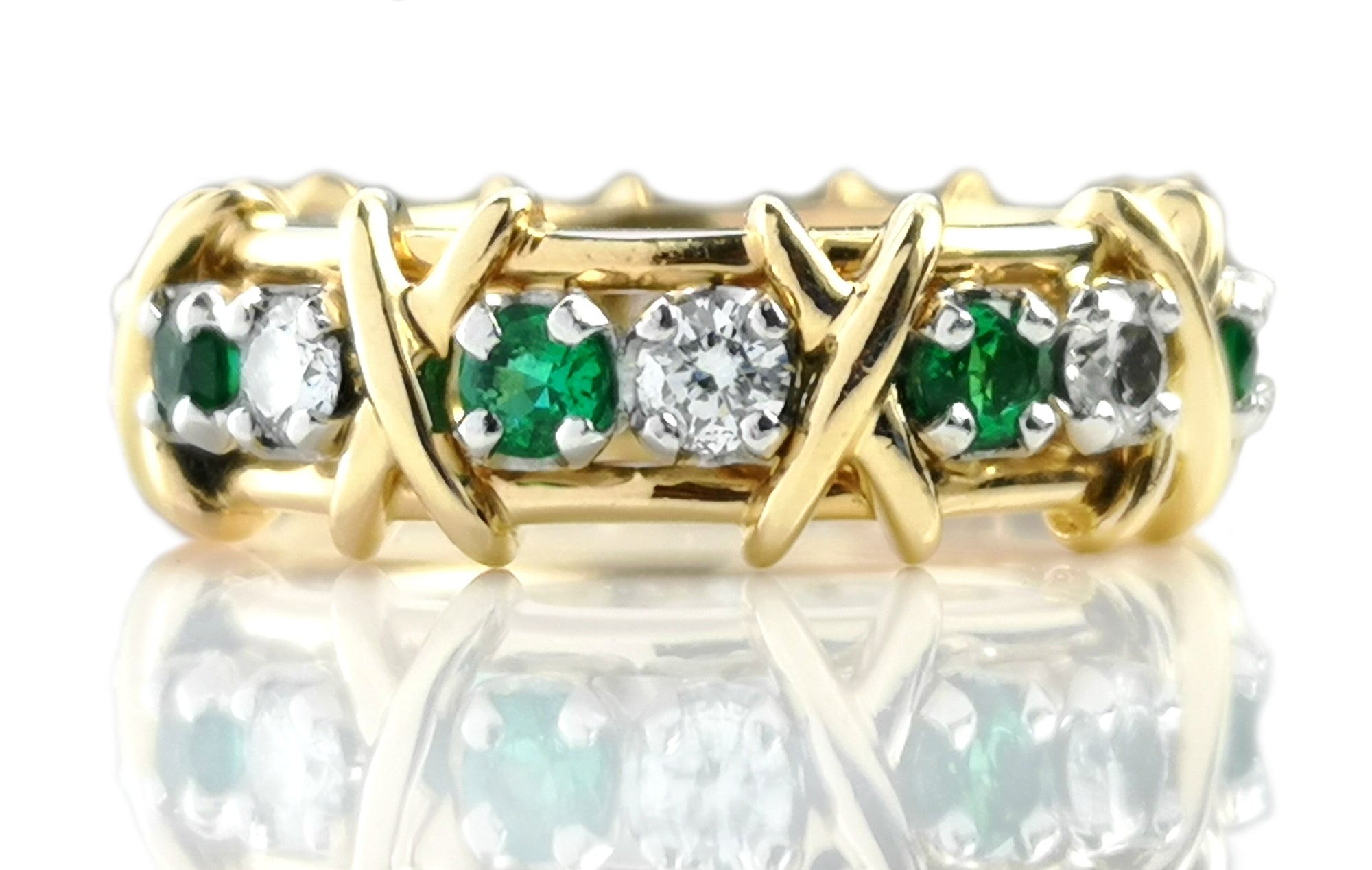 Tiffany & Co Schlumberger Tsavorite 16 Stone Diamond Ring RRP £7350