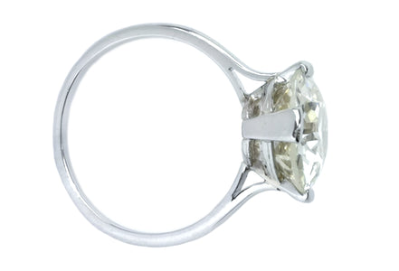  Art Deco 3.75ct M/VS2 Old European Brilliant Cut Diamond Engagement Ring, profile from above