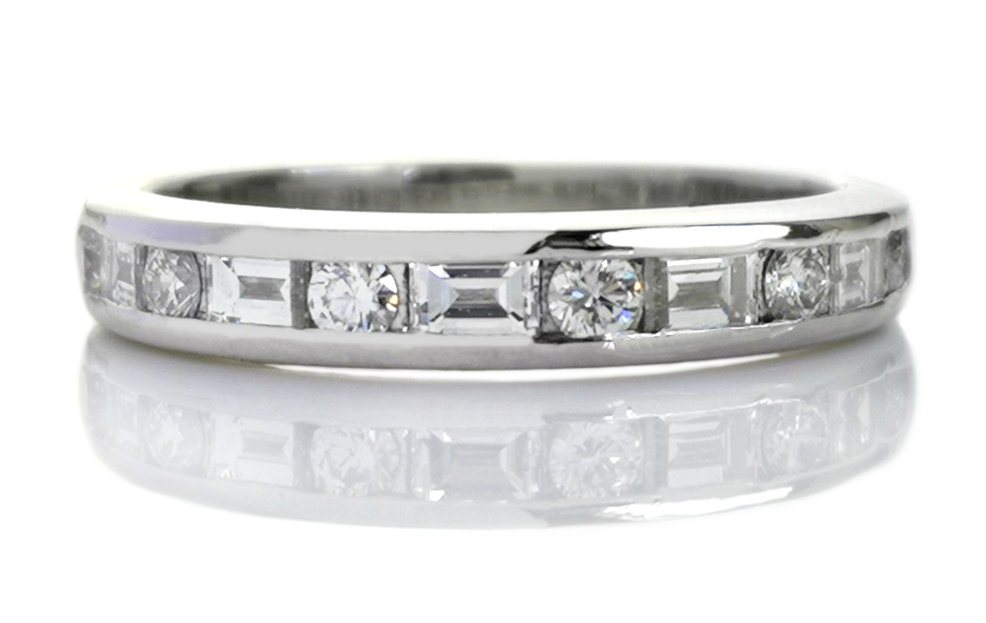 Tiffany & Co. Baguette & Round Brilliant Cut Diamond Channel Set Ring