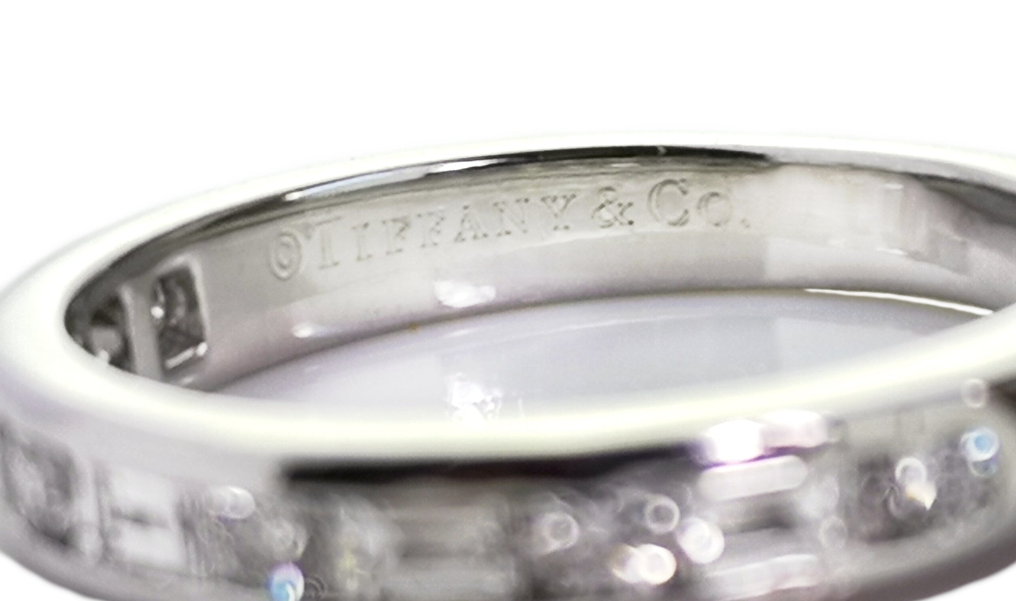 Tiffany & Co. Baguette & Round Brilliant Cut Diamond Channel Set Ring